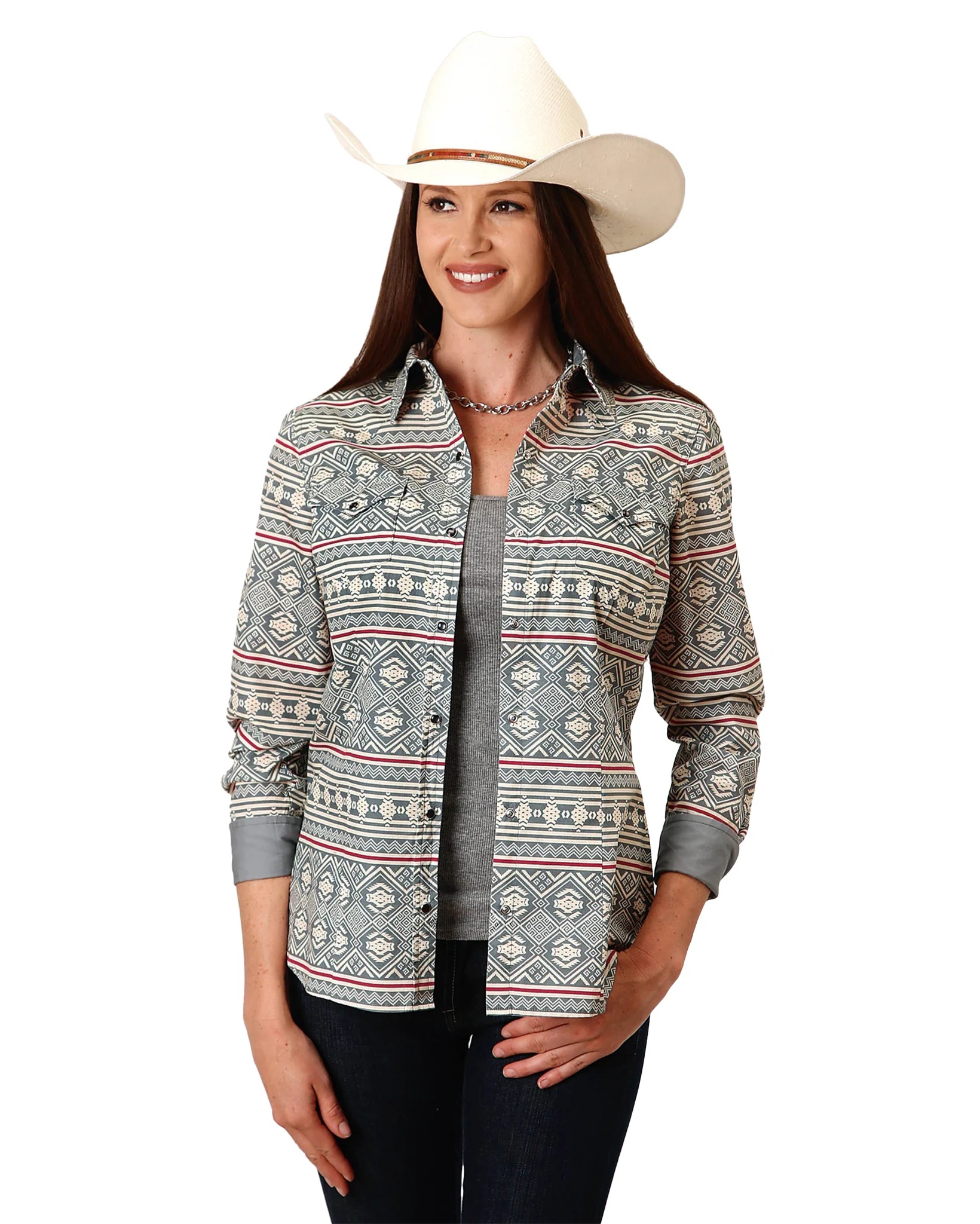 Women's Long Sleeve Tribal Western Shirt