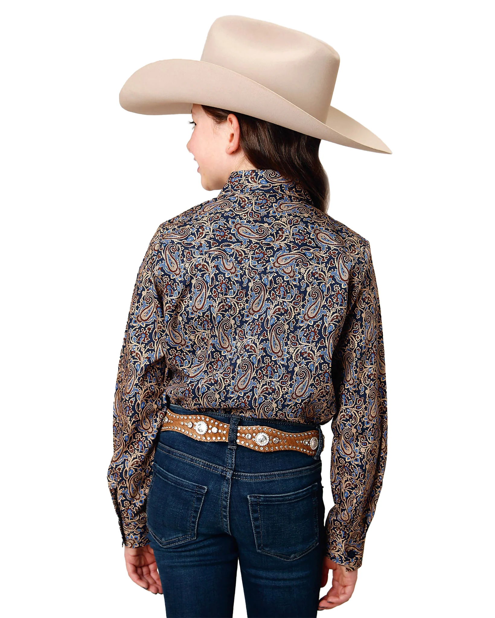 Girls' Long Sleeve Vintage Paisley Western Shirt - Image 2