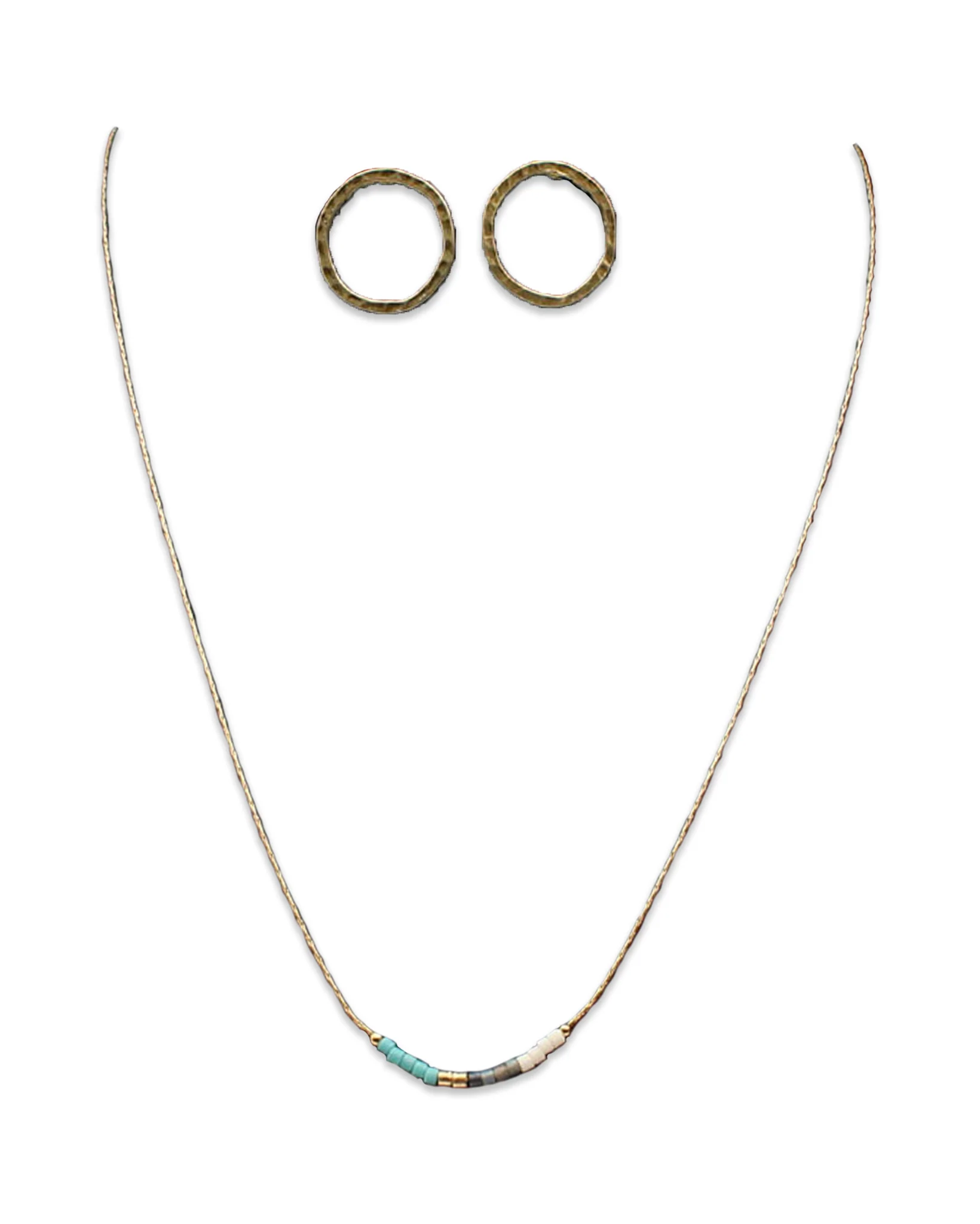 Thin Burnished Gold Jewelry Set