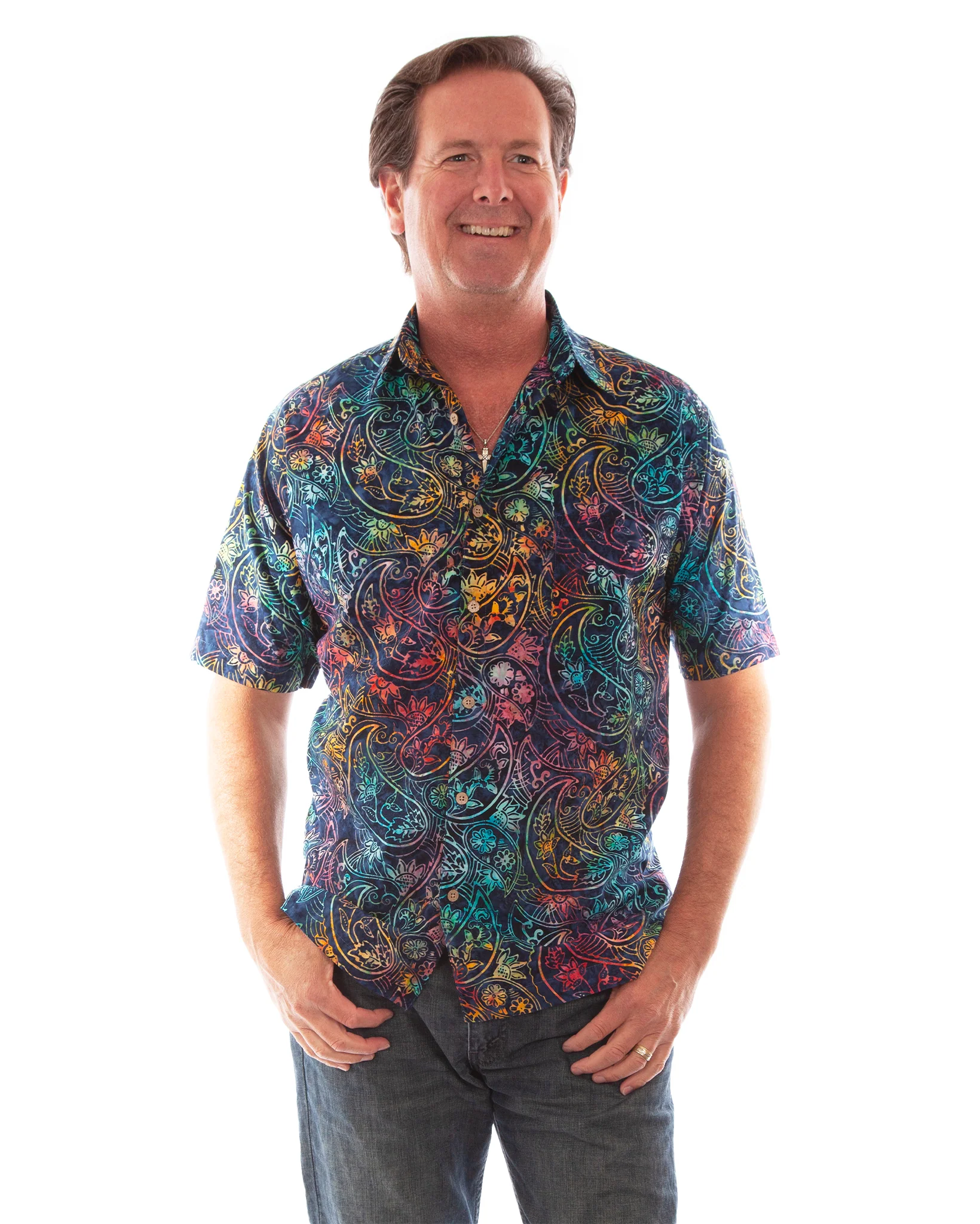 Men's Batik Paisley & Flowers Shirt