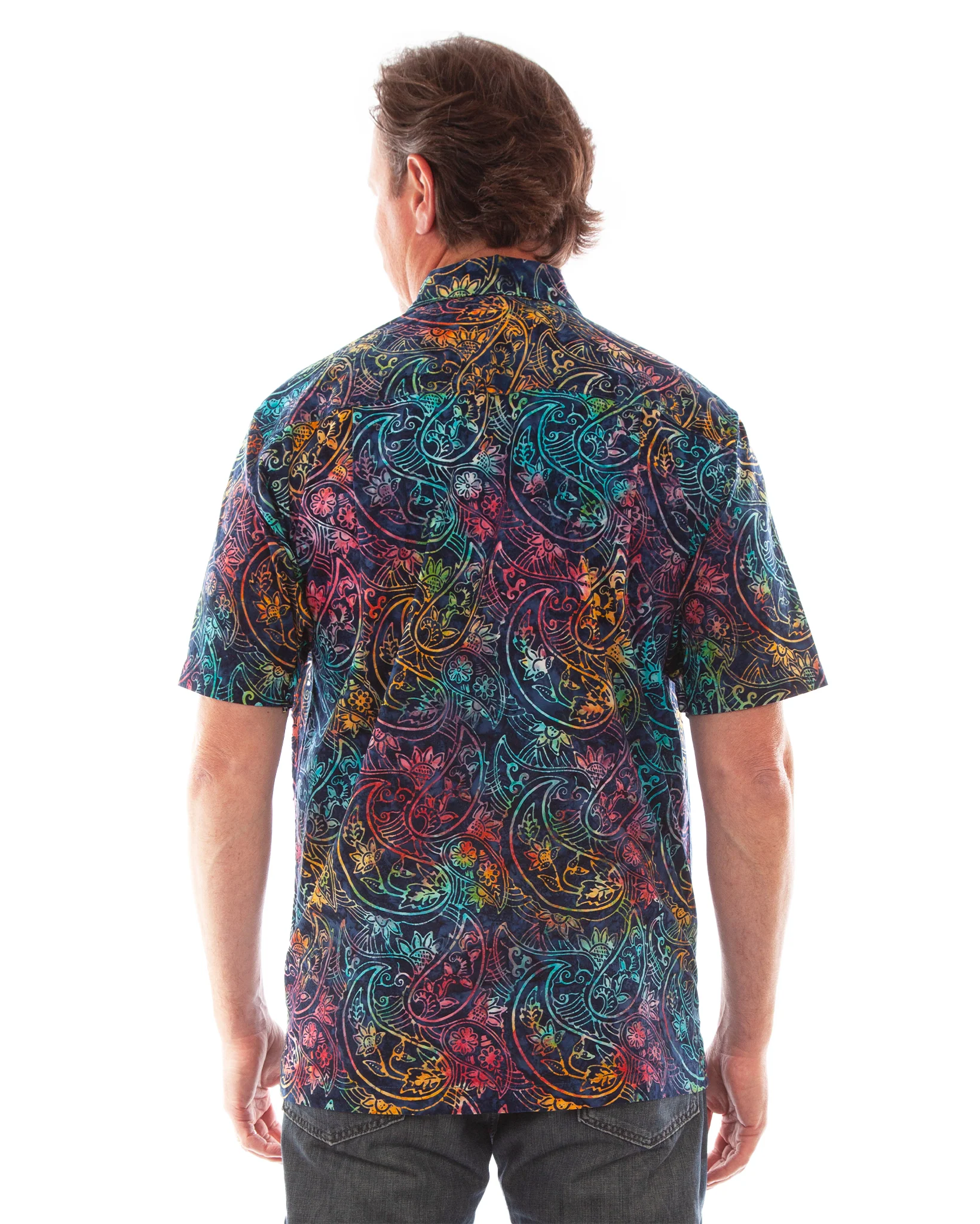 Men's Batik Paisley & Flowers Shirt - Image 2