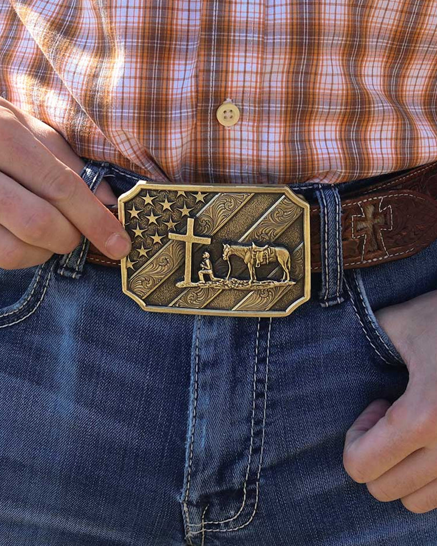 Patriot Christian Cowboy Attitude Belt Buckle - Image 3
