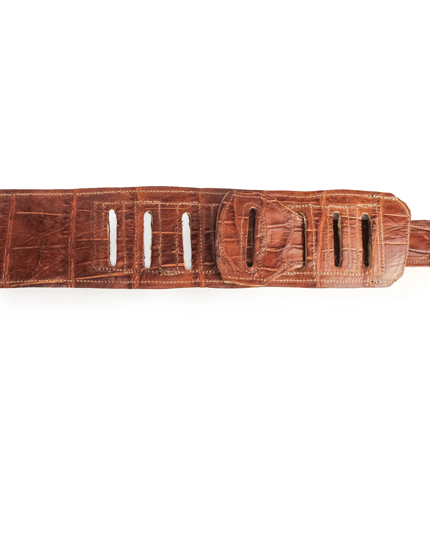 Alligator Guitar Strap - Cognac - Image 2