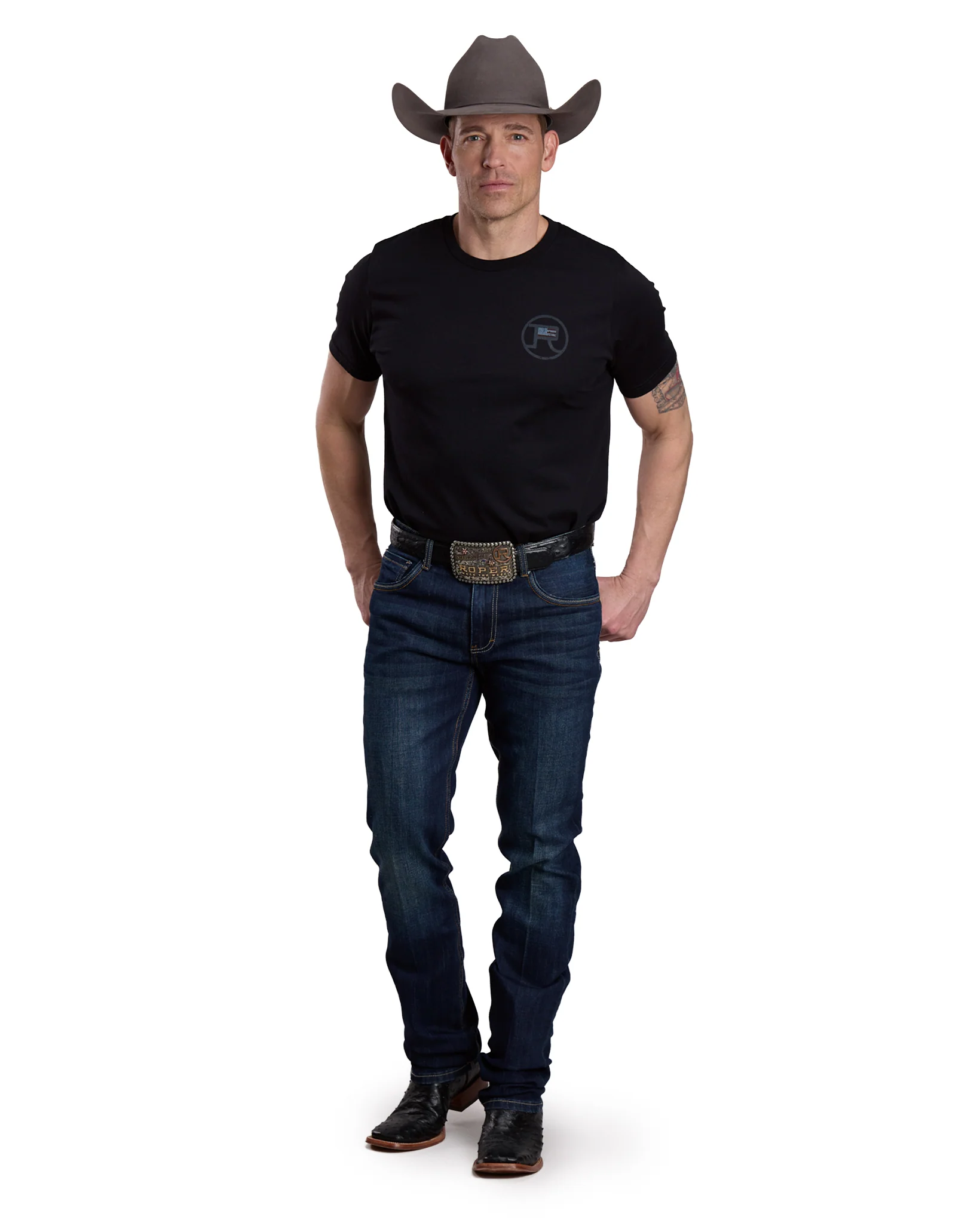 American Flag With Horseman Shiloutte Shirt - 03-076-0185-0122 Bl - Image 3