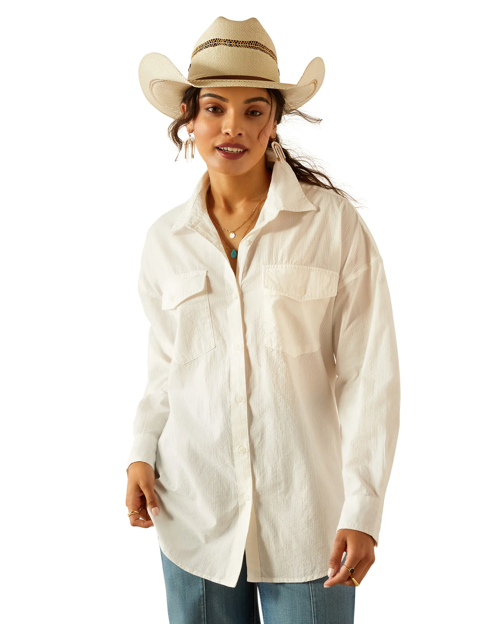 Women's Baggy Button Up Shirt