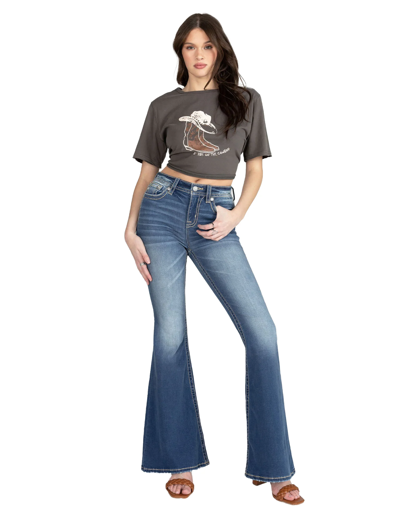 Women's Classic Flared Denim Jeans - Image 4