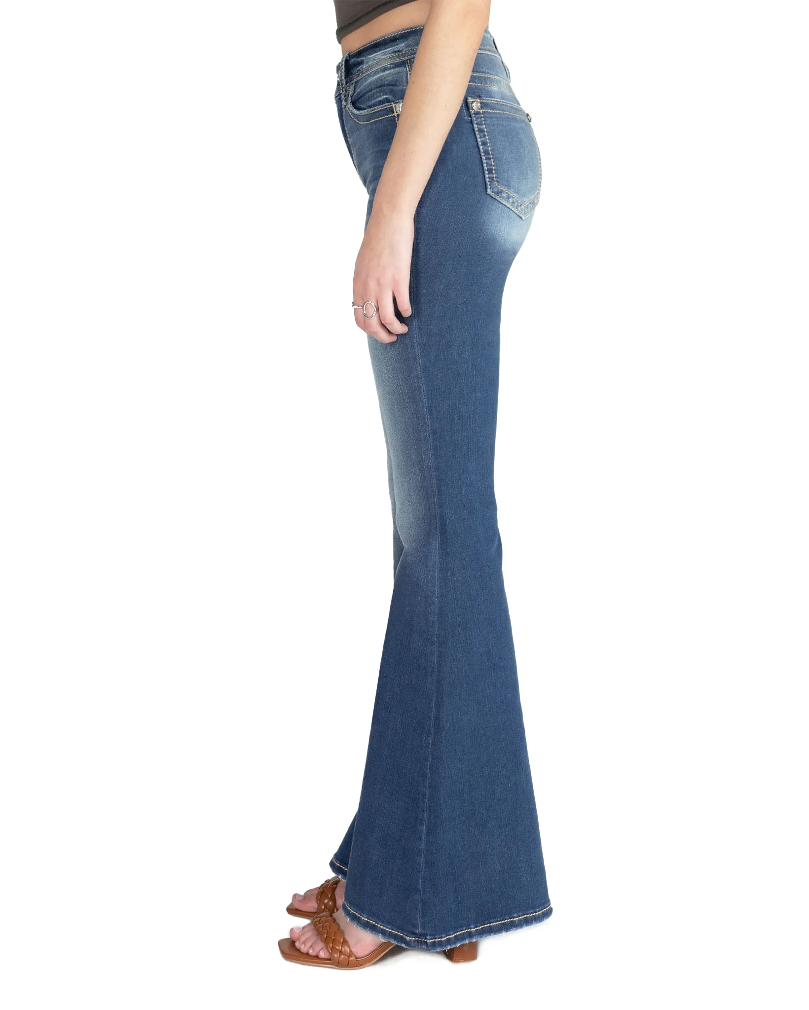 Women's Classic Flared Denim Jeans - Image 6
