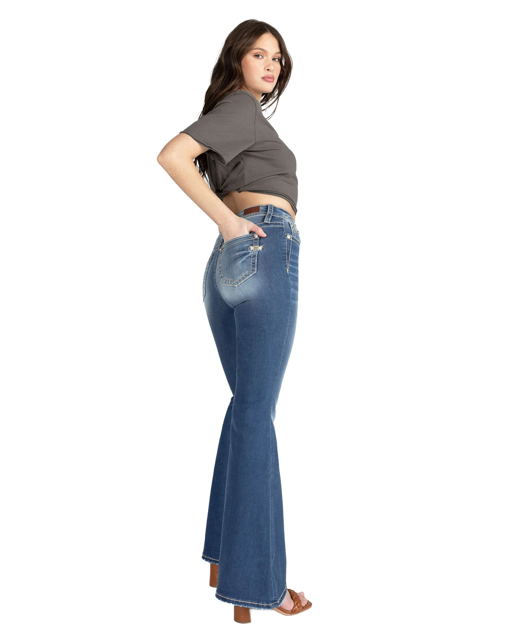 Women's Classic Flared Denim Jeans - Image 7