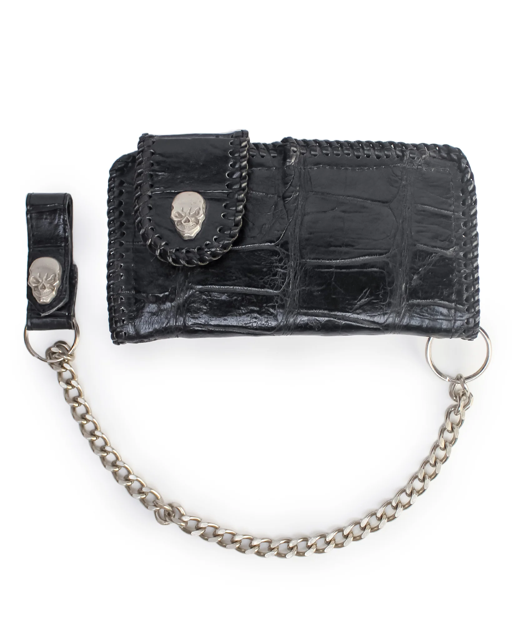 Alligator Rodeo Wallet with Chain - Black - Image 3