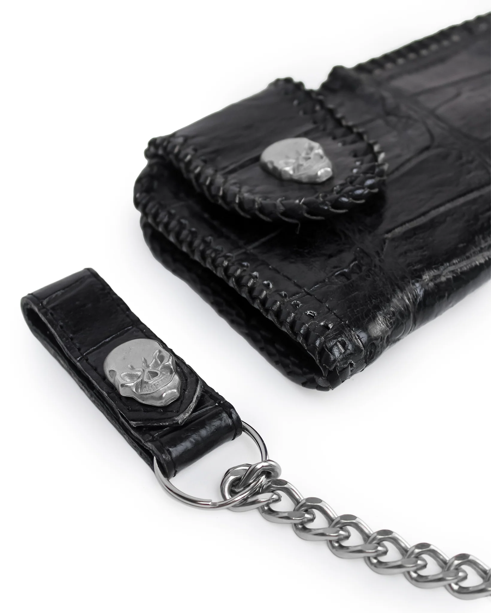 Alligator Rodeo Wallet with Chain - Black - Image 5