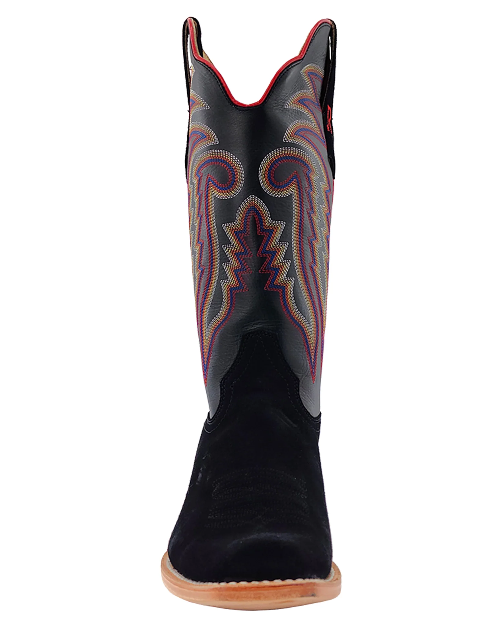 Men's Black Roughout Cowhide Western Boots - Image 4