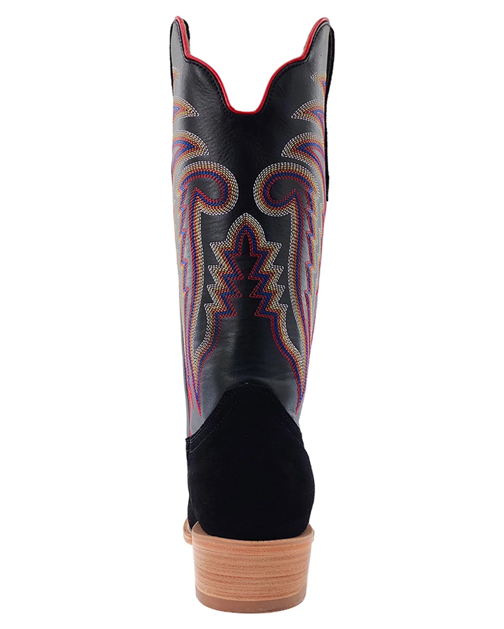 Men's Black Roughout Cowhide Western Boots - Image 5