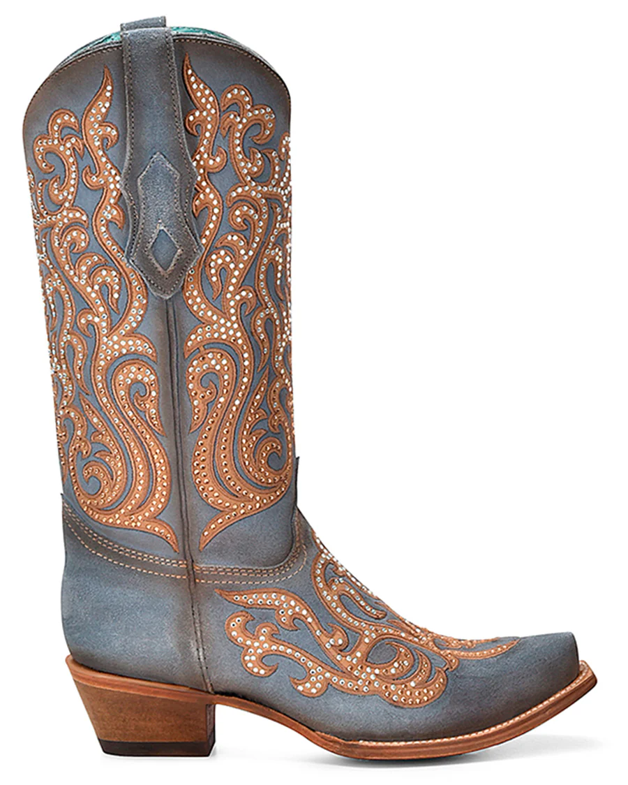 Women's Crystal Overlay Western Boots - Image 3