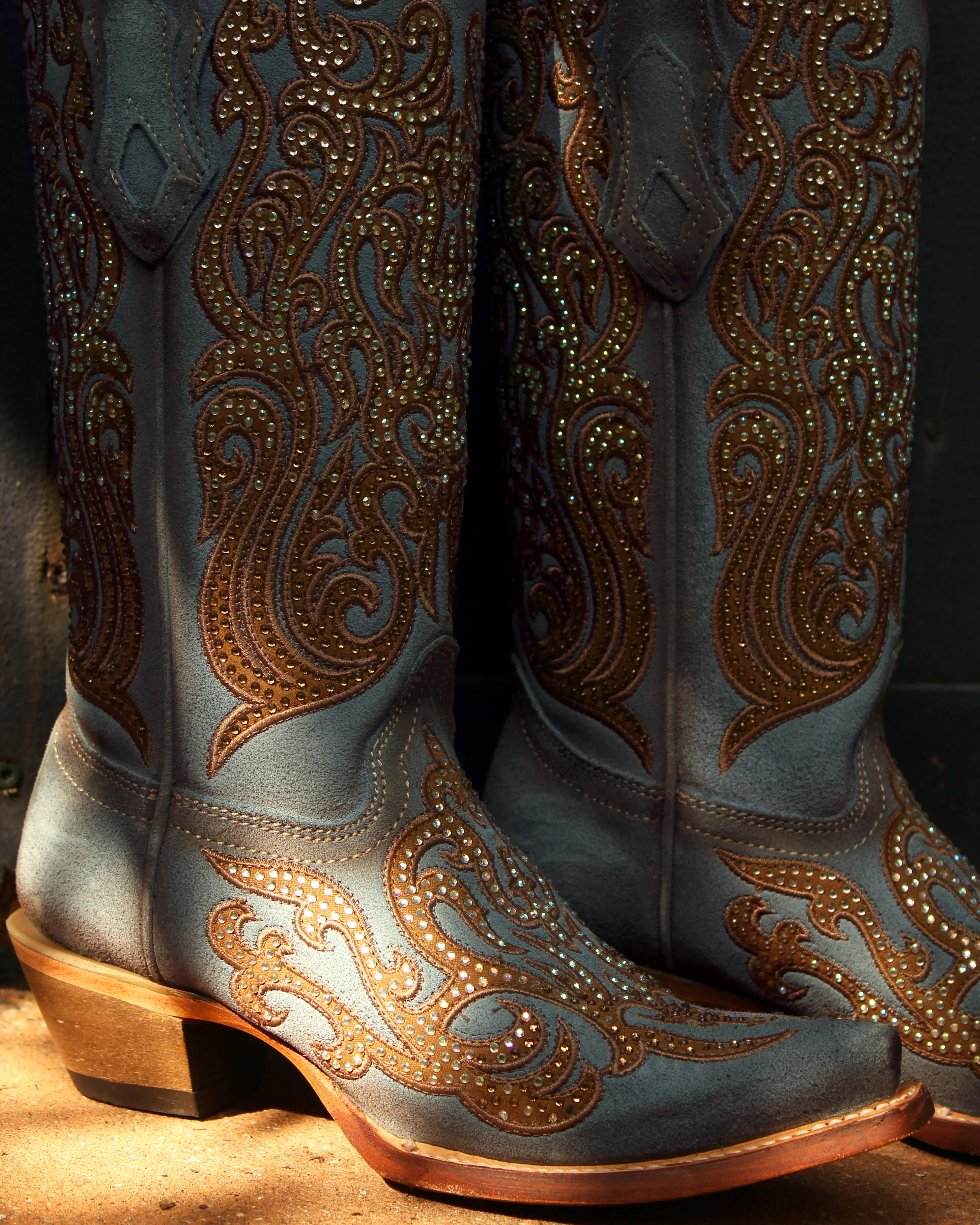 Women's Crystal Overlay Western Boots - Image 6