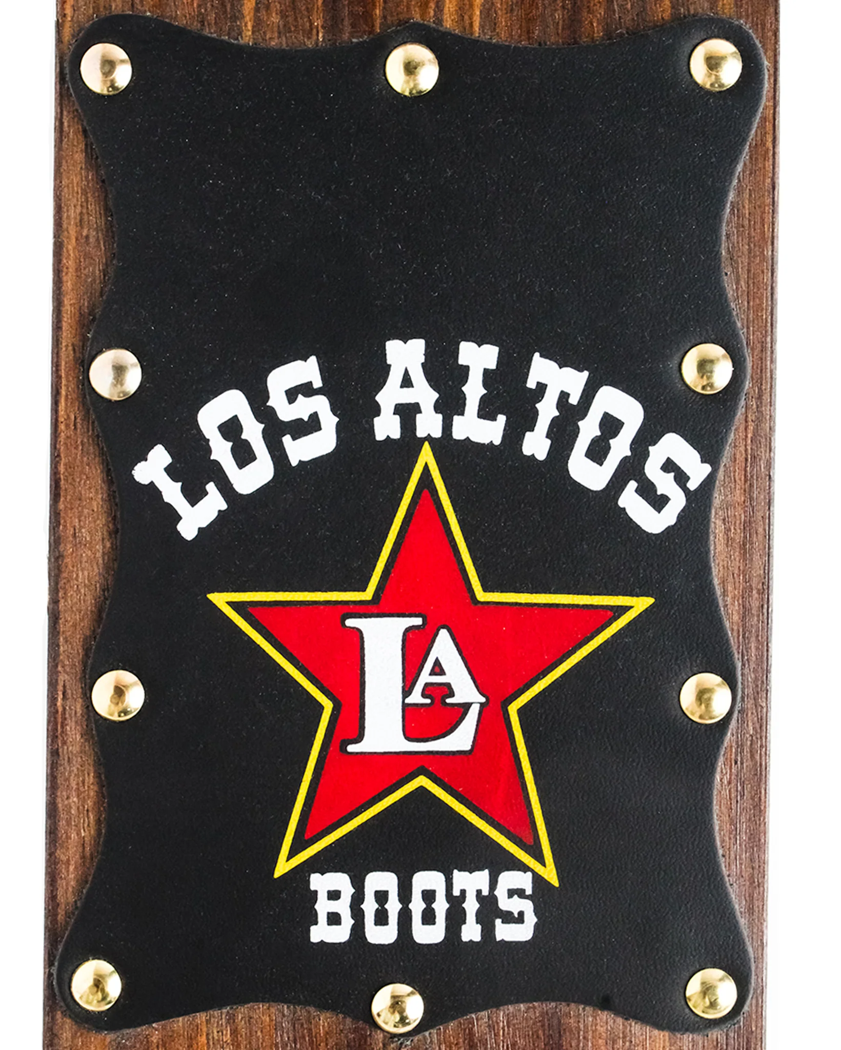 Black Leather with Gold Studs Boot Jack - Image 3