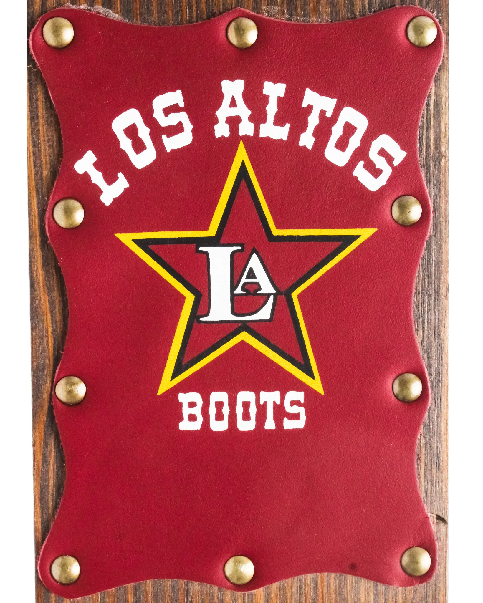 Red Leather with Gold Studs Boot Jack - Image 3