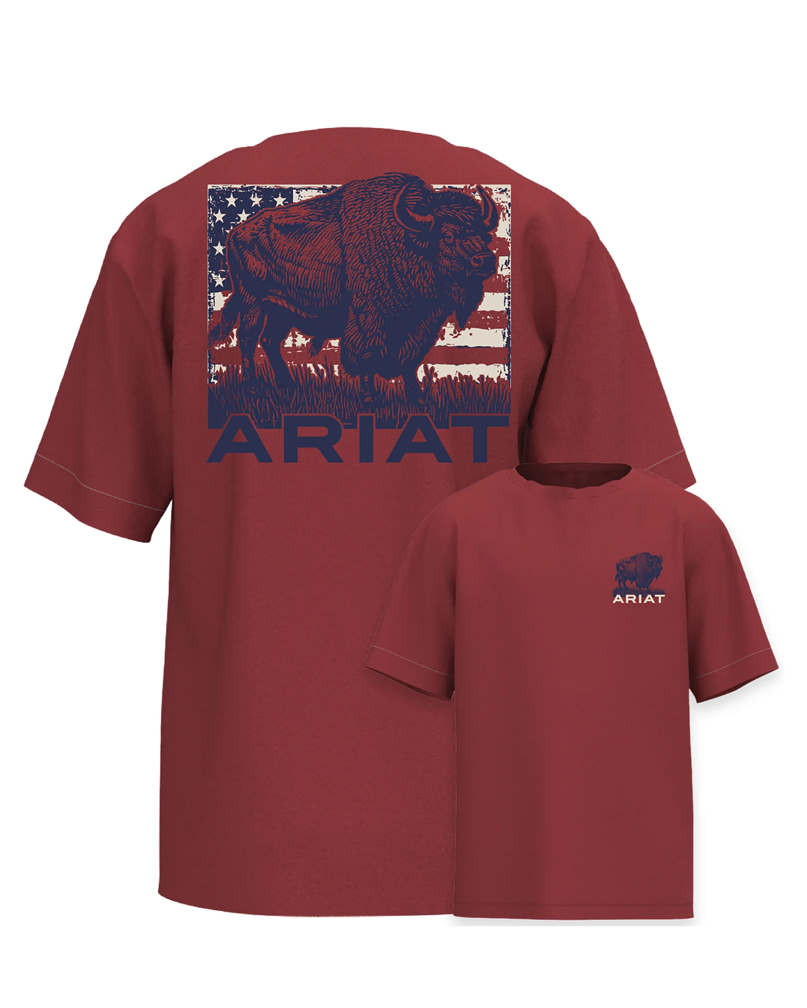 Boys' Ariat Buffalo Flag T-Shirt - 10065979 - Image 6