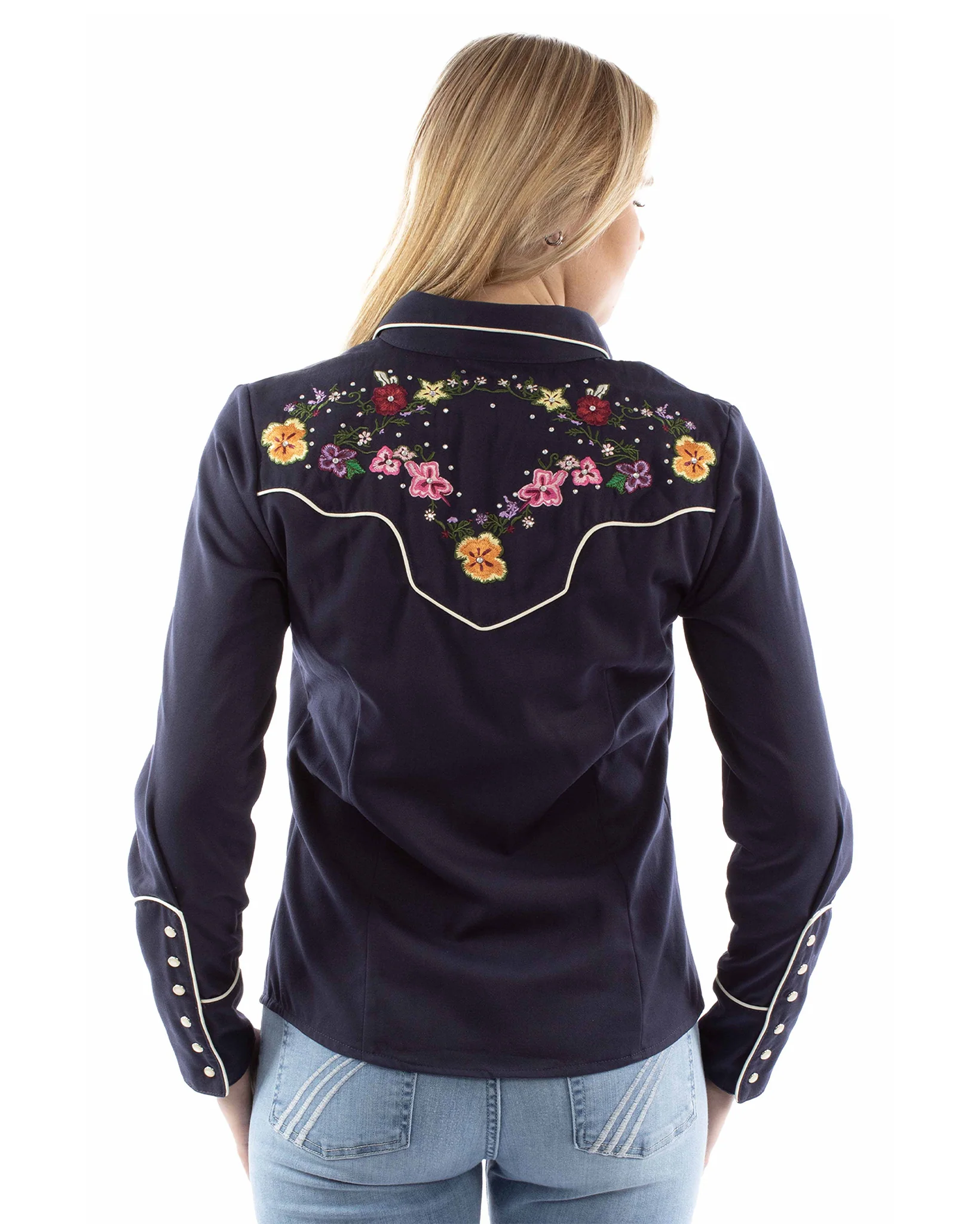 Women's Bright Floral Western Shirt - Image 2