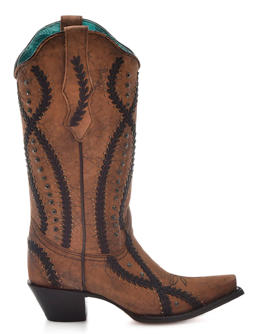Women's Embroidery Crystals & Studs Western Boots - Image 3