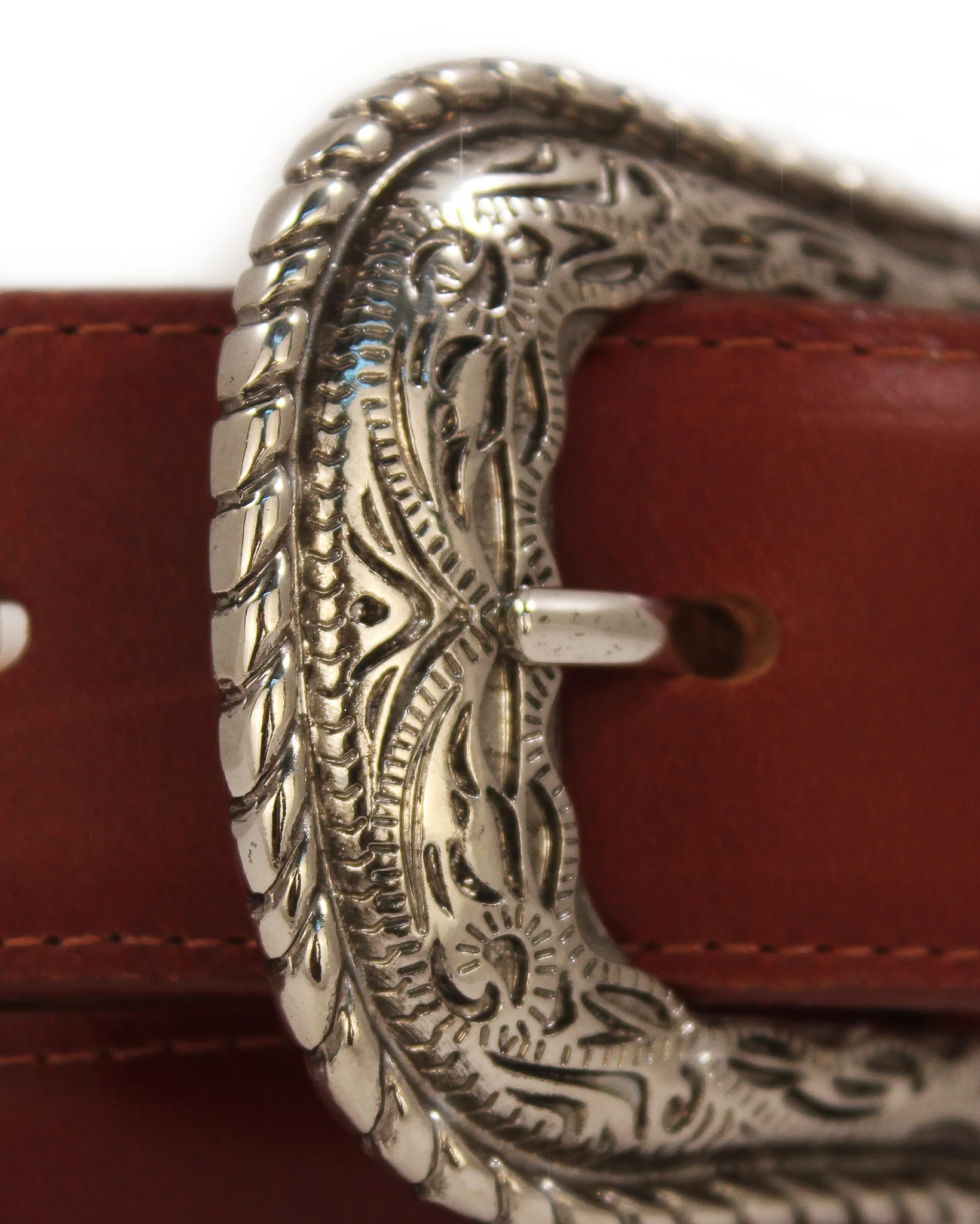 Men's Leather Western Belt - Image 2