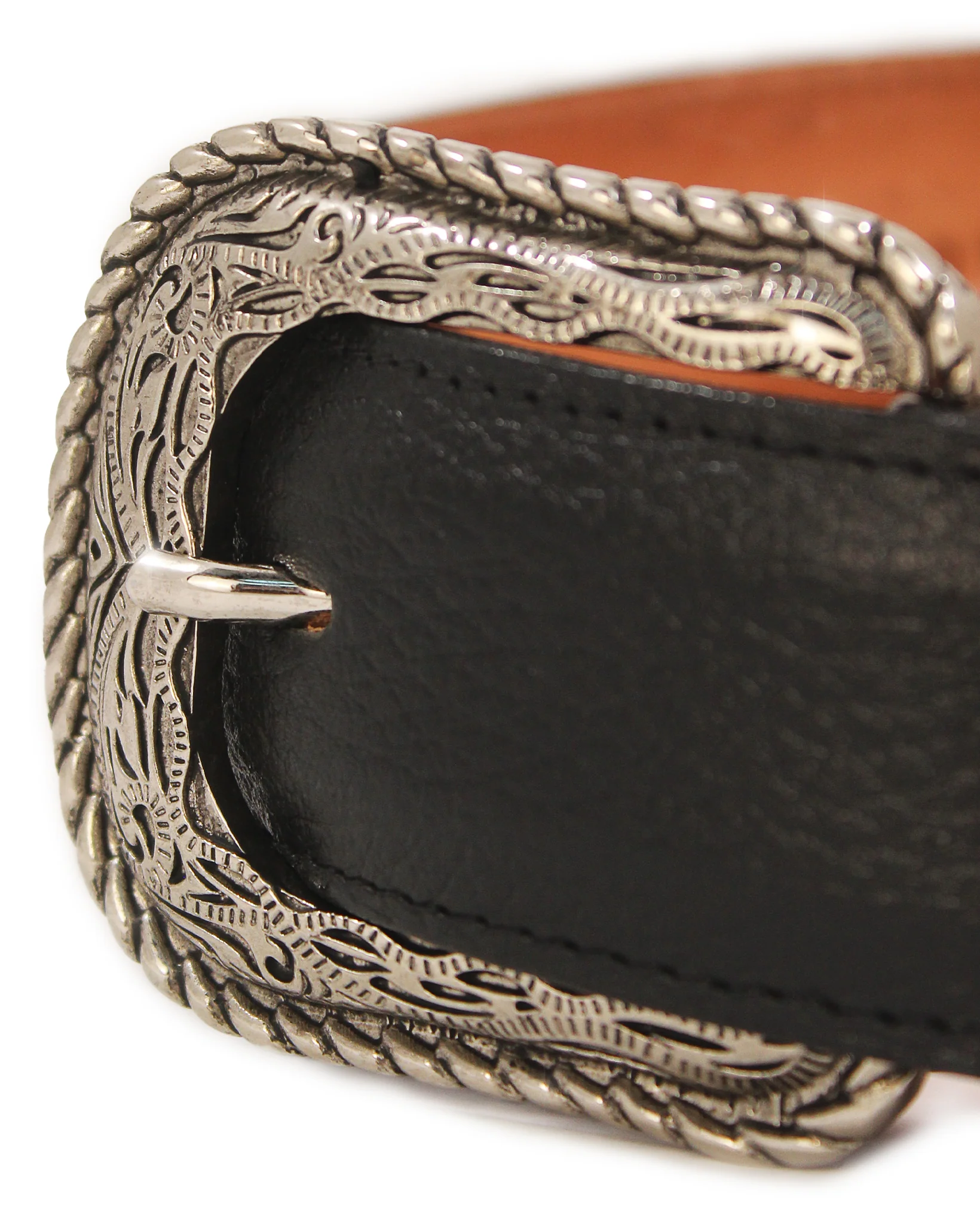 Men's Elk Leather Western Belt - Image 2