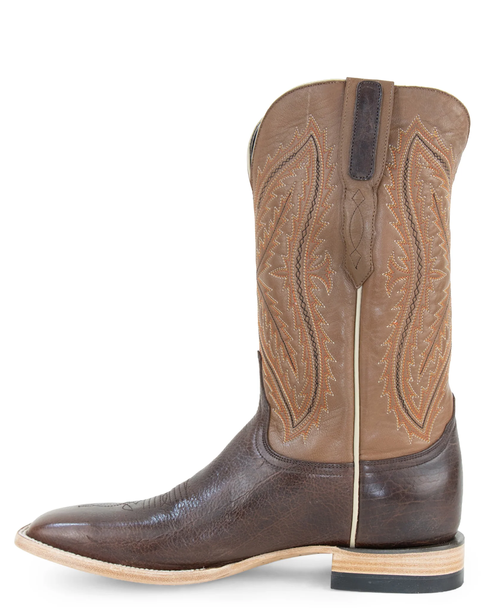 Men's Chocolate Bison Western Boots - Image 3