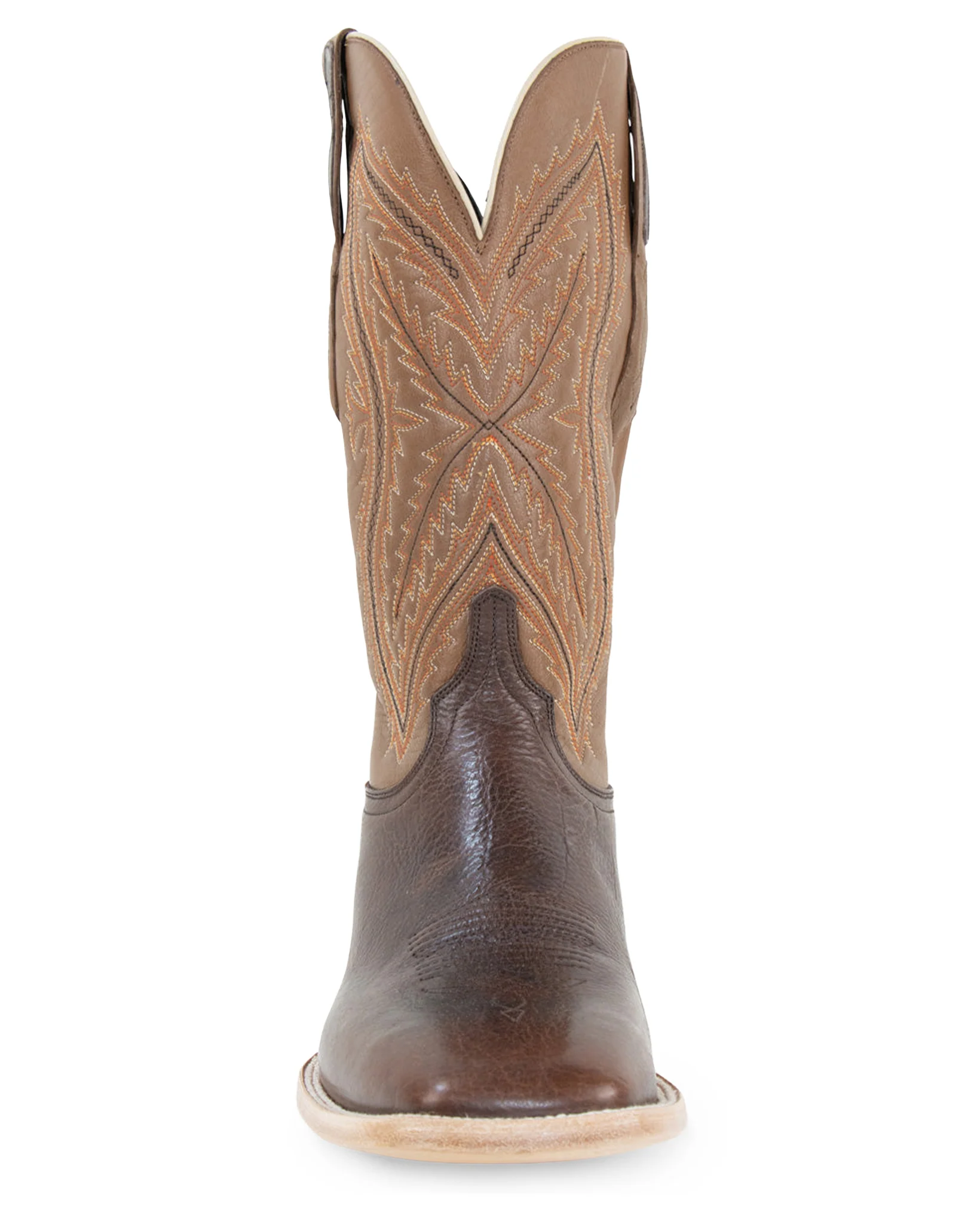 Men's Chocolate Bison Western Boots - Image 4