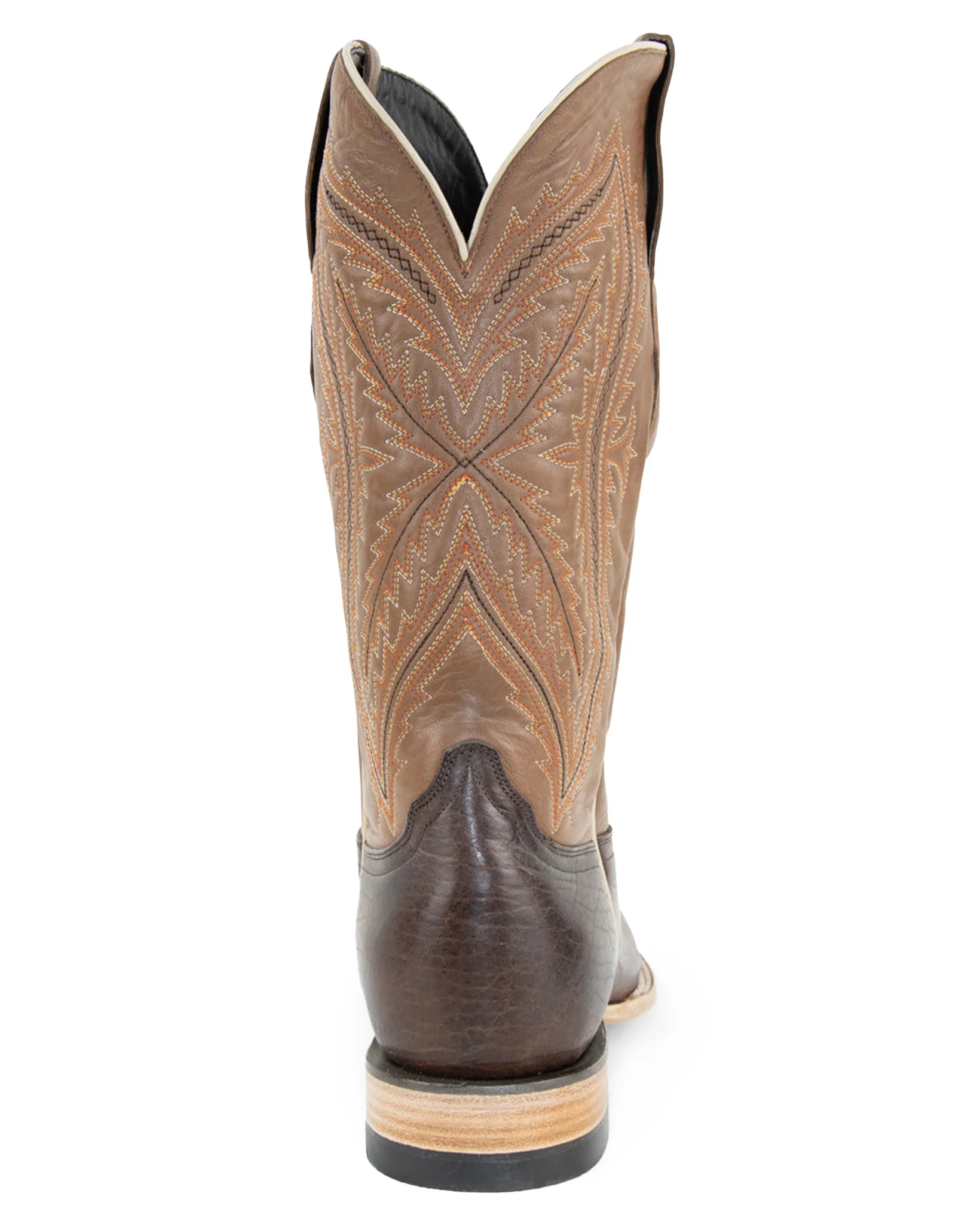 Men's Chocolate Bison Western Boots - Image 5