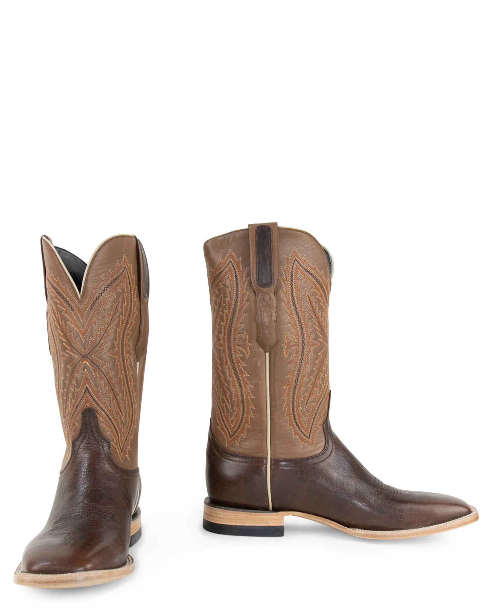 Men's Chocolate Bison Western Boots - Image 8