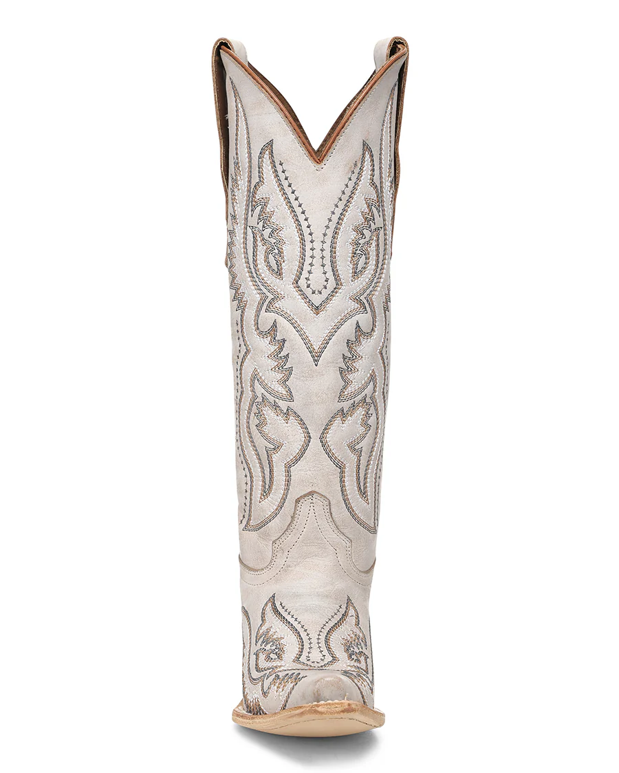Circle G Women's White Embroidery Triad Tall Top Western Boots - L8073 - Image 3