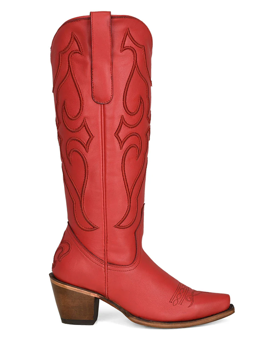 Women's Solid Embroidery Tall Top Western Boots - Image 3
