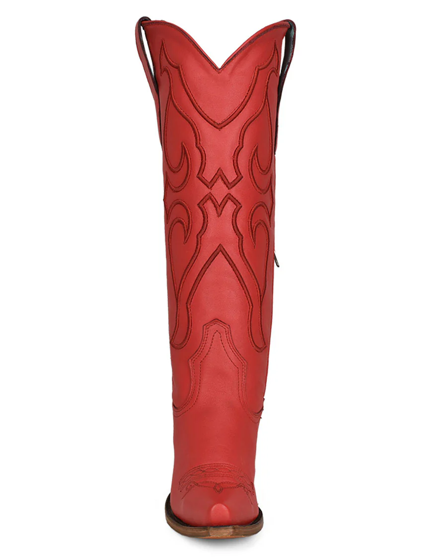 Women's Solid Embroidery Tall Top Western Boots - Image 5