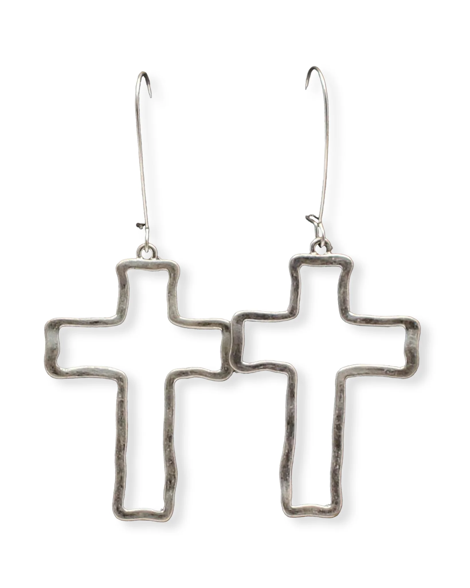 Outlined Cross Earrings