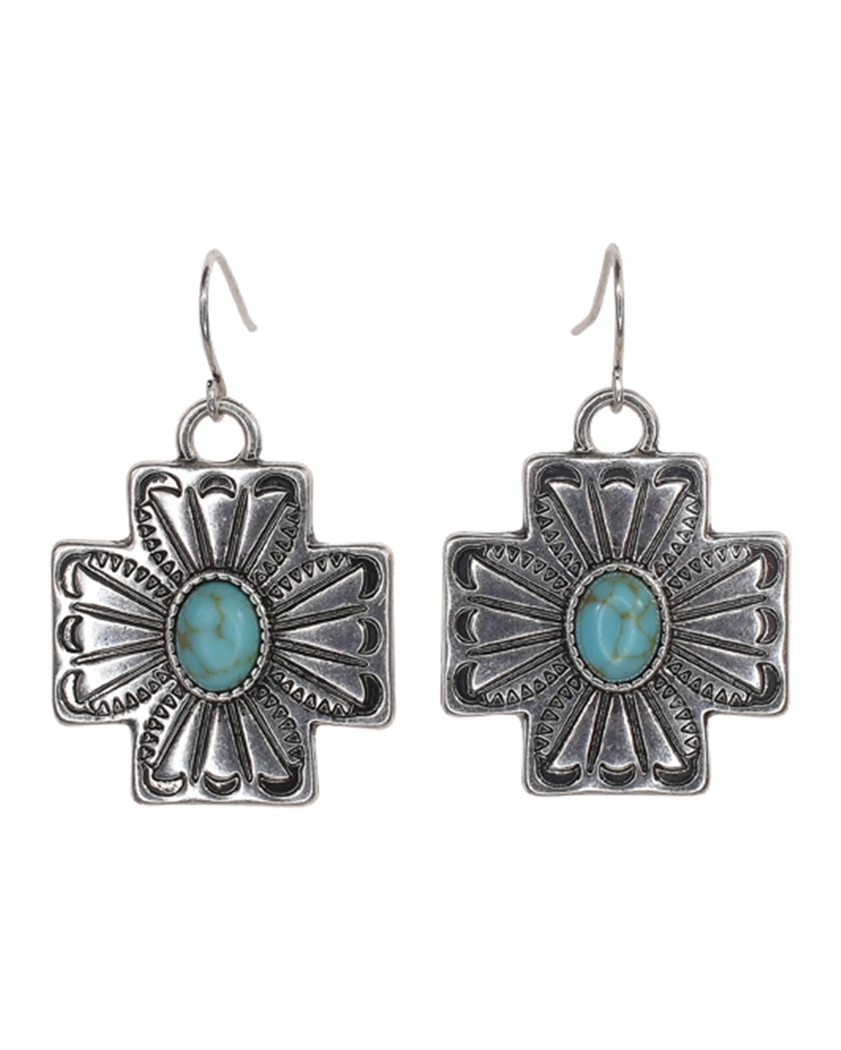 Cross Concho Dangle Earring