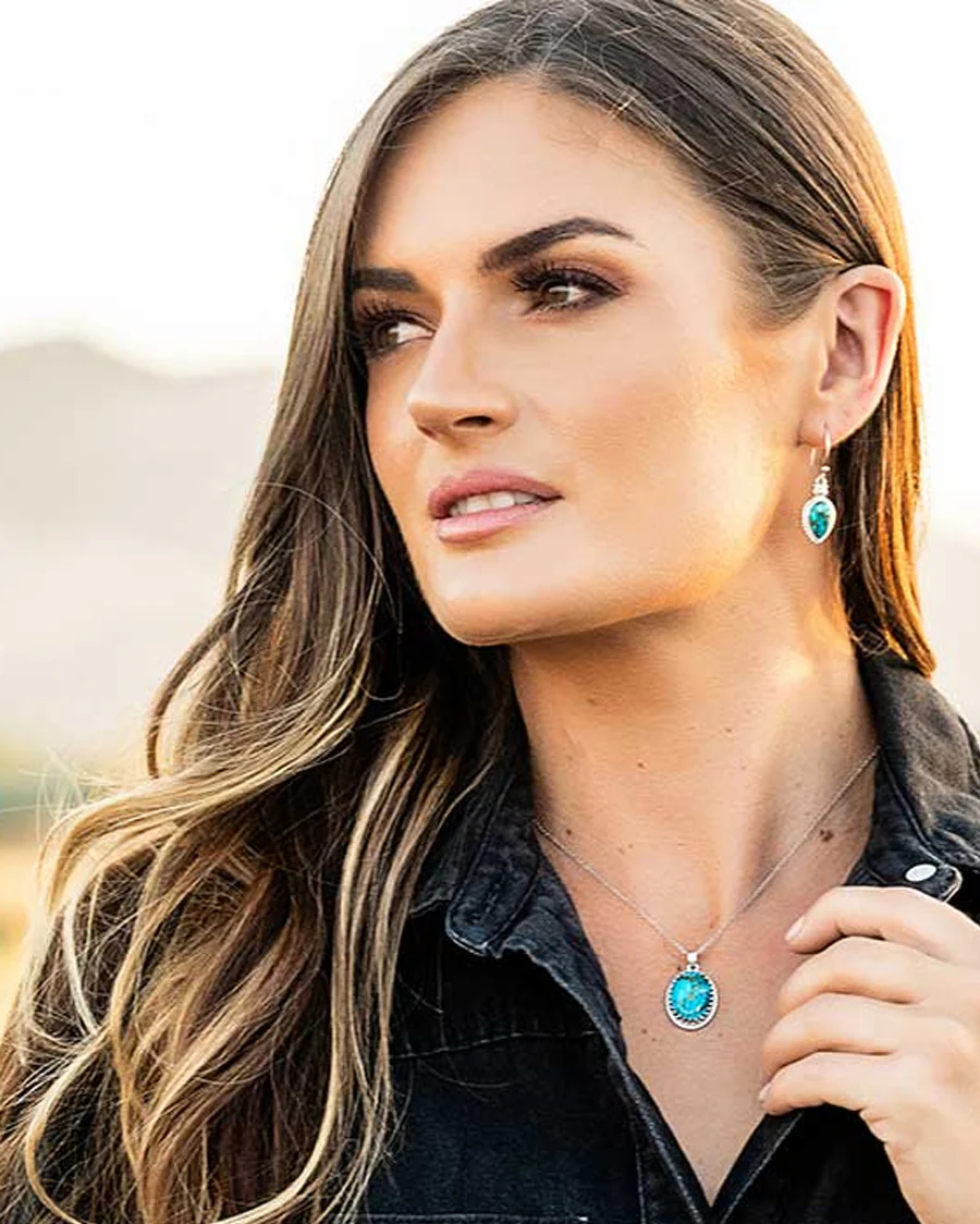 Women's Expression of the West Turquoise Earrings - Image 4