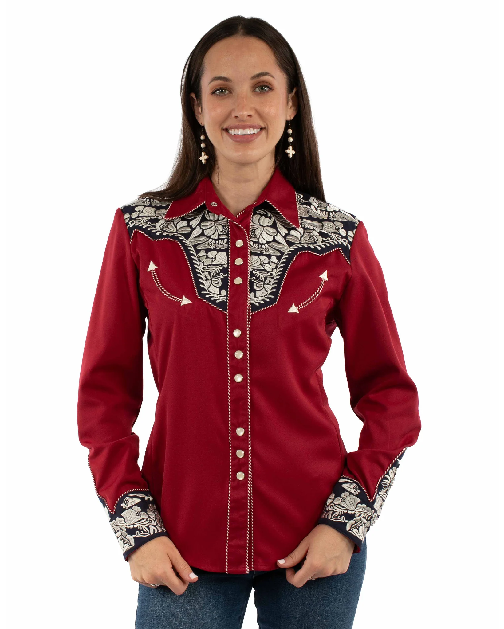 Women's Floral Tooled Western Shirt