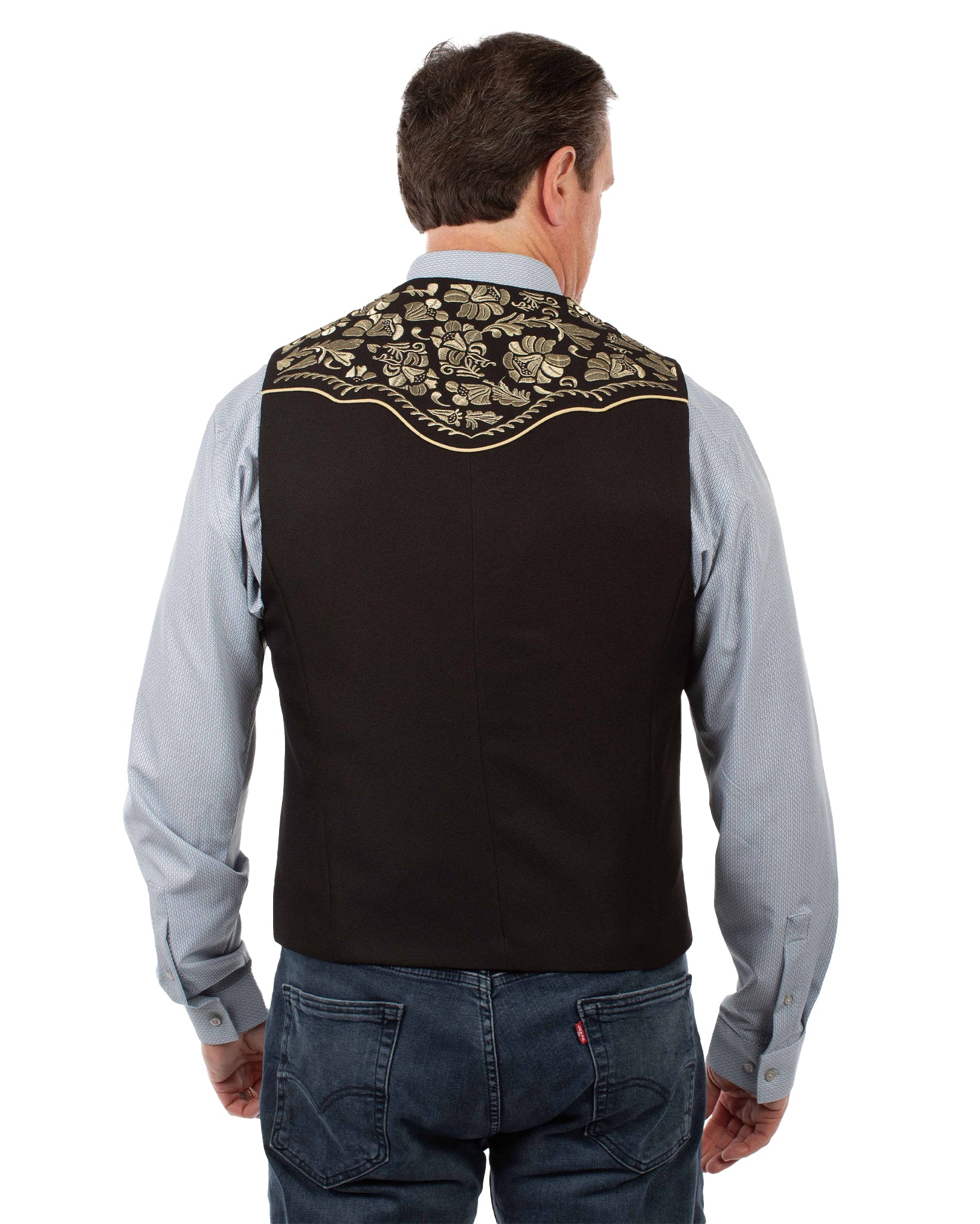 Men's Floral Tooled Vest - Image 2