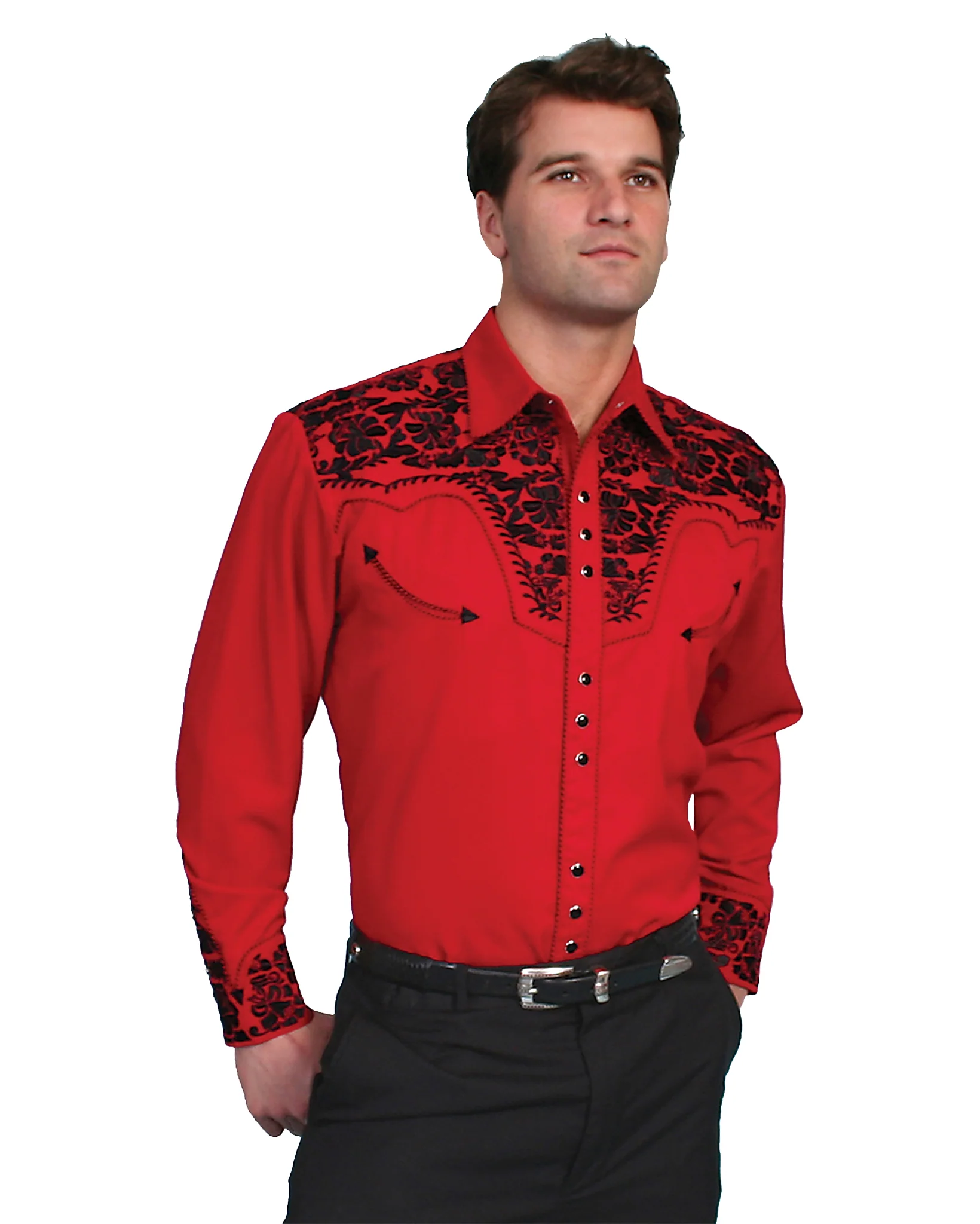 Floral Tooled Embroidery Shirt