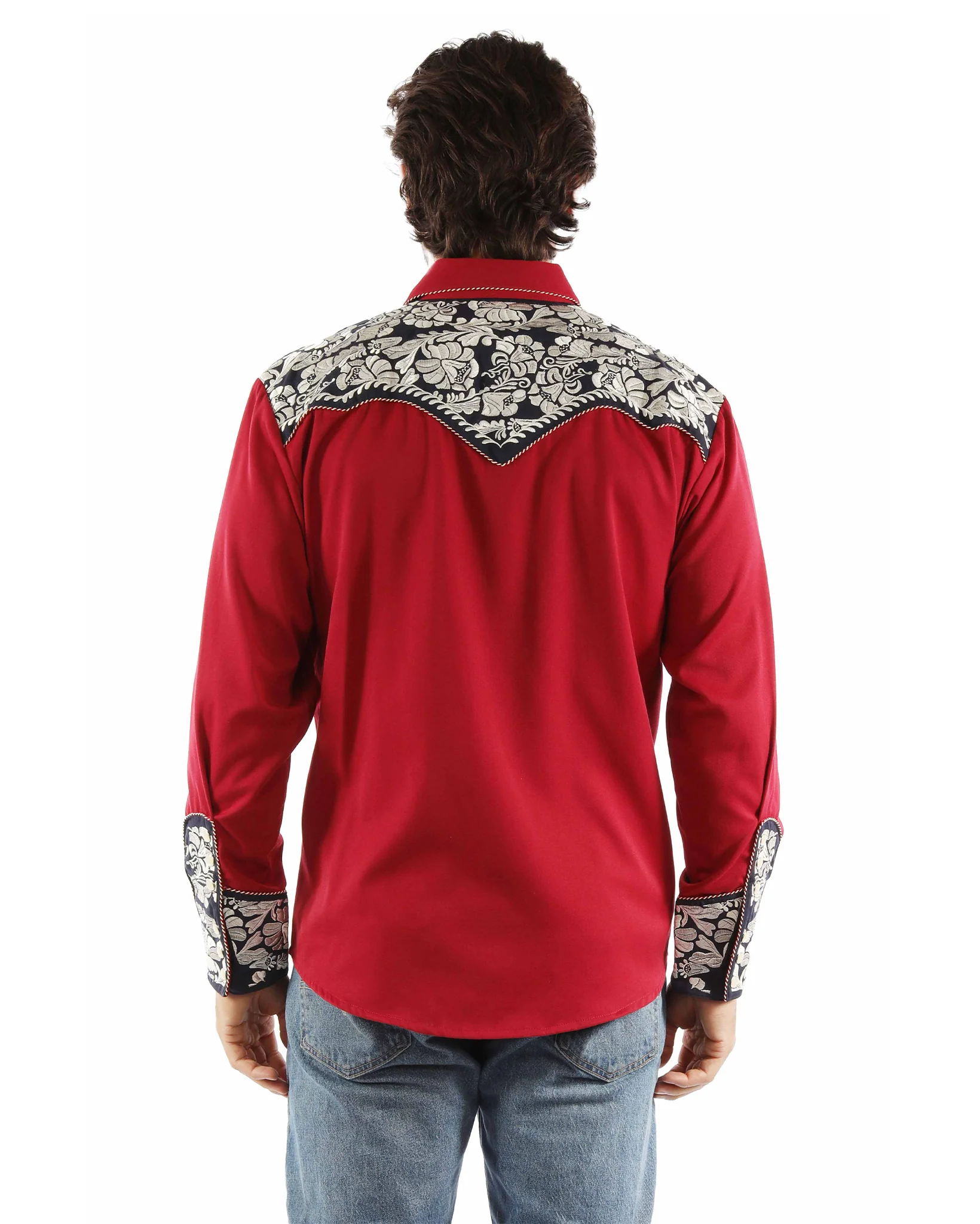 Men's Floral Tooled Western Shirt - Image 2
