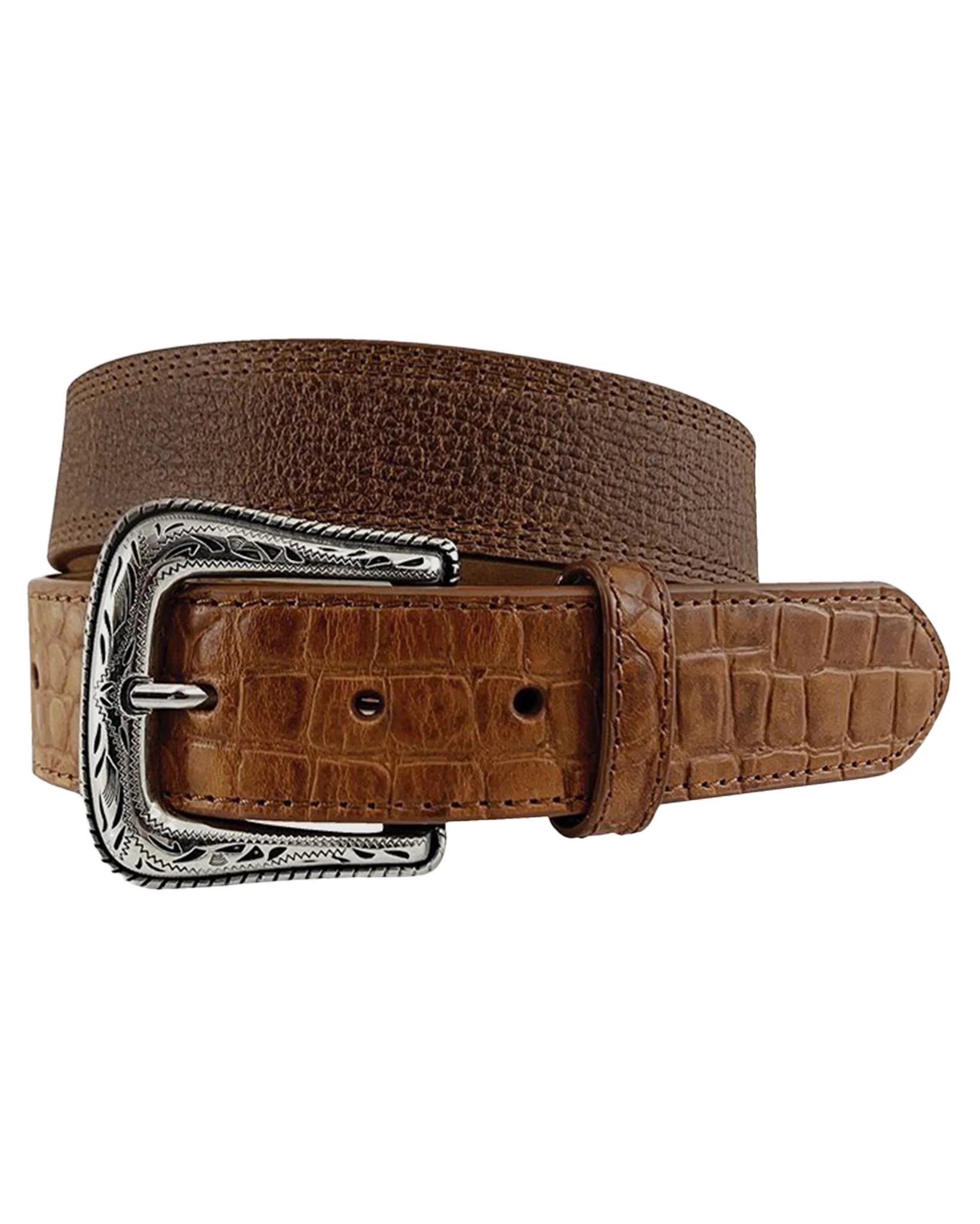 Men's Genuine Pebble Grain Leather Belt
