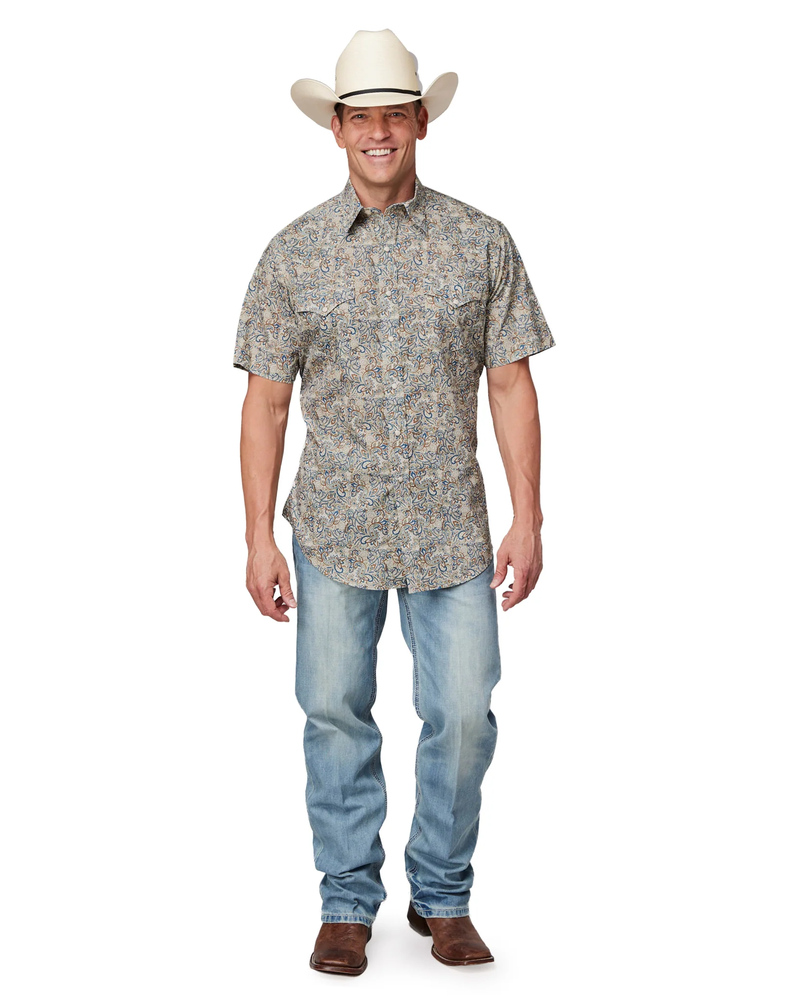 Paisley Print Western Shirt- 03-002-0064-0472 Br