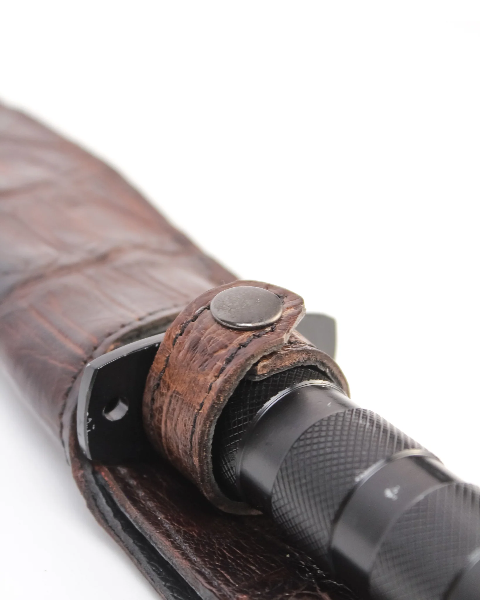 Large Alligator Knife Holster with Jungle Master Knife - Brown - Image 2