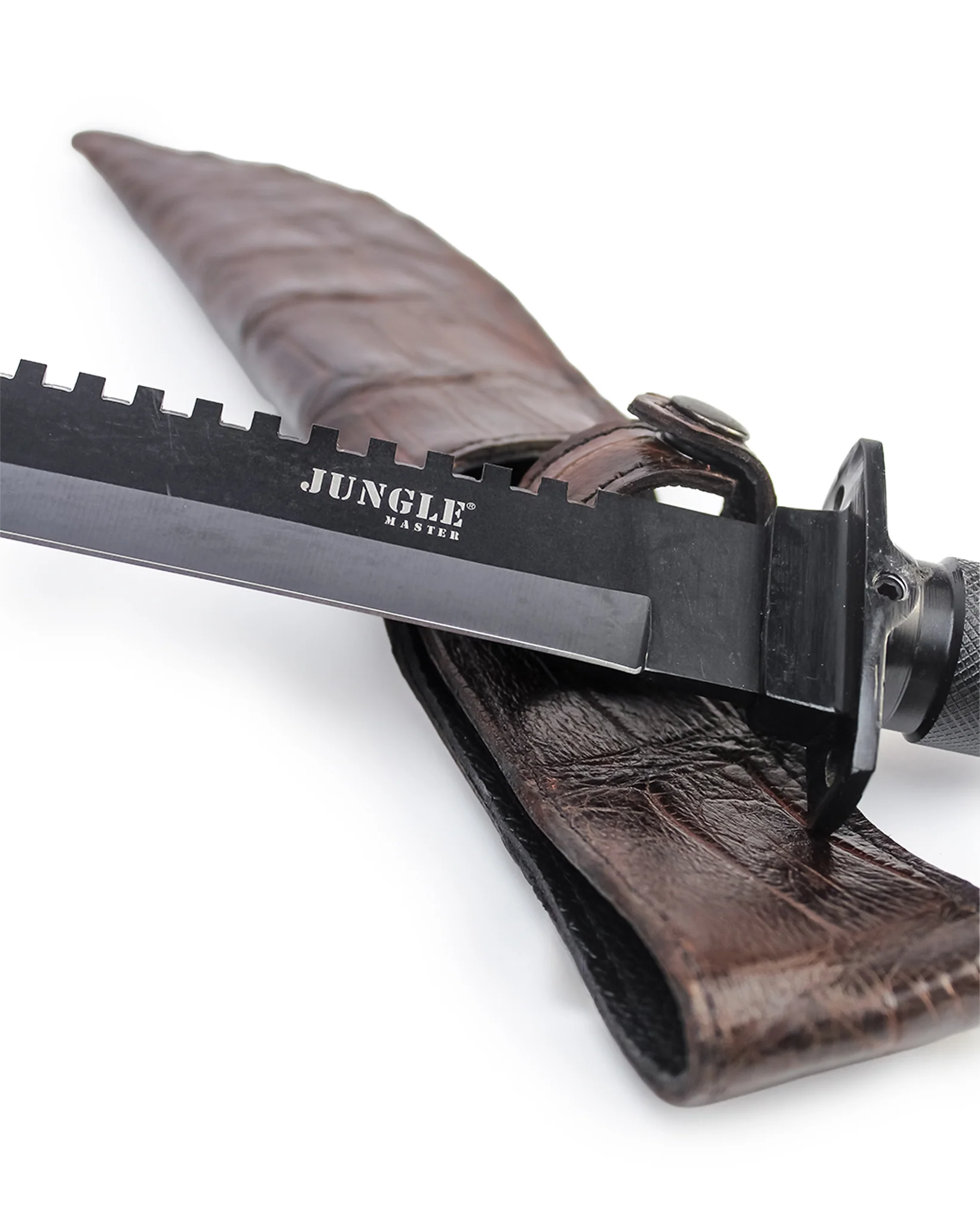Large Alligator Knife Holster with Jungle Master Knife - Brown - Image 5