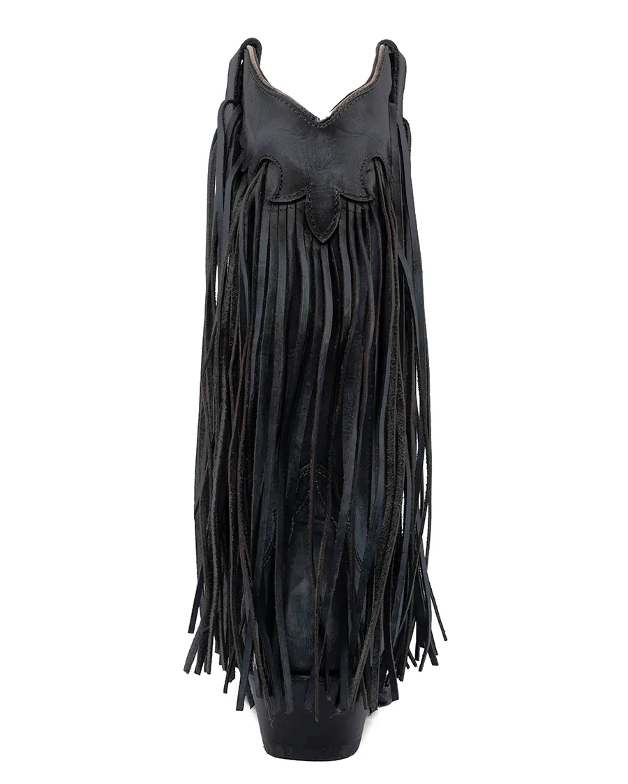Women's Solid Fringe Western Boots - Image 4