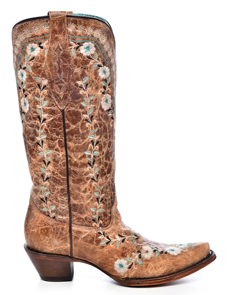Women's Flowered Embroidery Glow Collection Western Boots - Image 3
