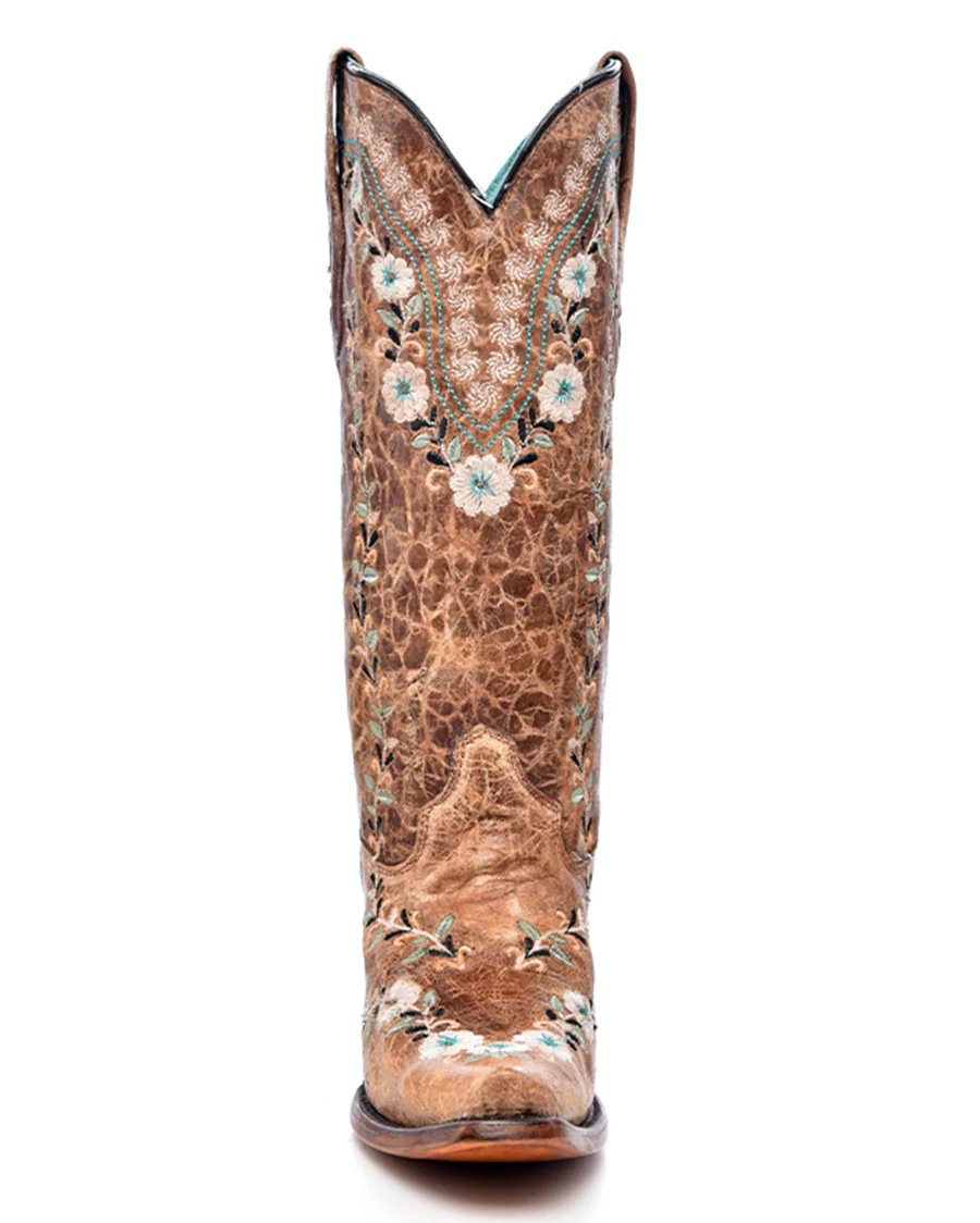 Women's Flowered Embroidery Glow Collection Western Boots - Image 4