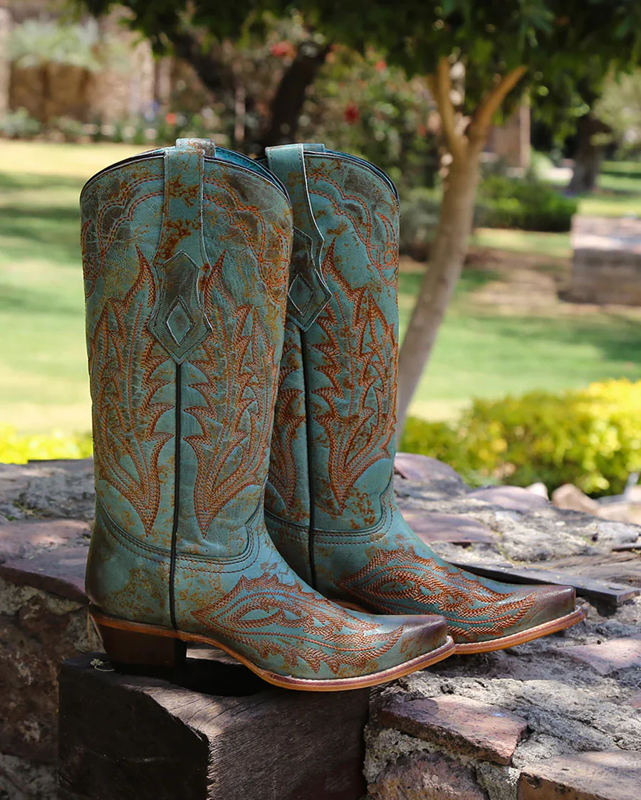 Women's Turquoise Embroidered Western Boots - Image 2