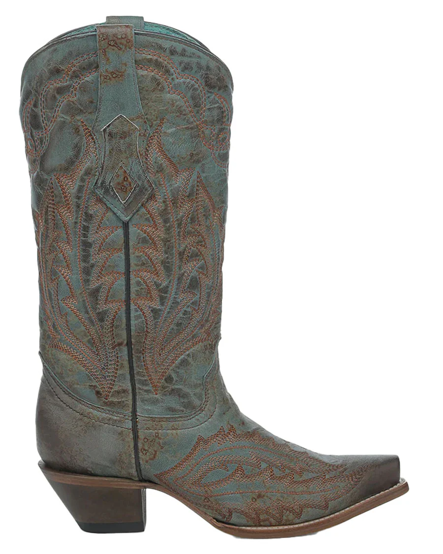 Women's Turquoise Embroidered Western Boots - Image 3