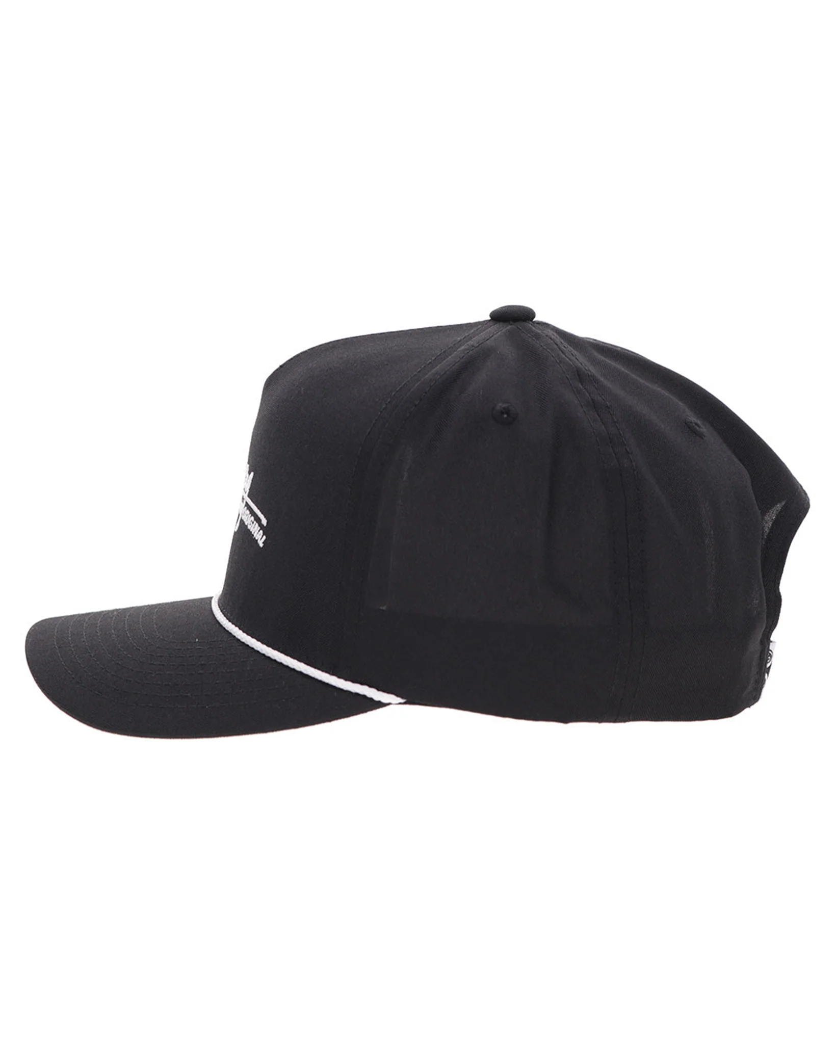 Mark Out Black 5-Panel Trucker With White Stitching - 2601T-Bk - Image 2