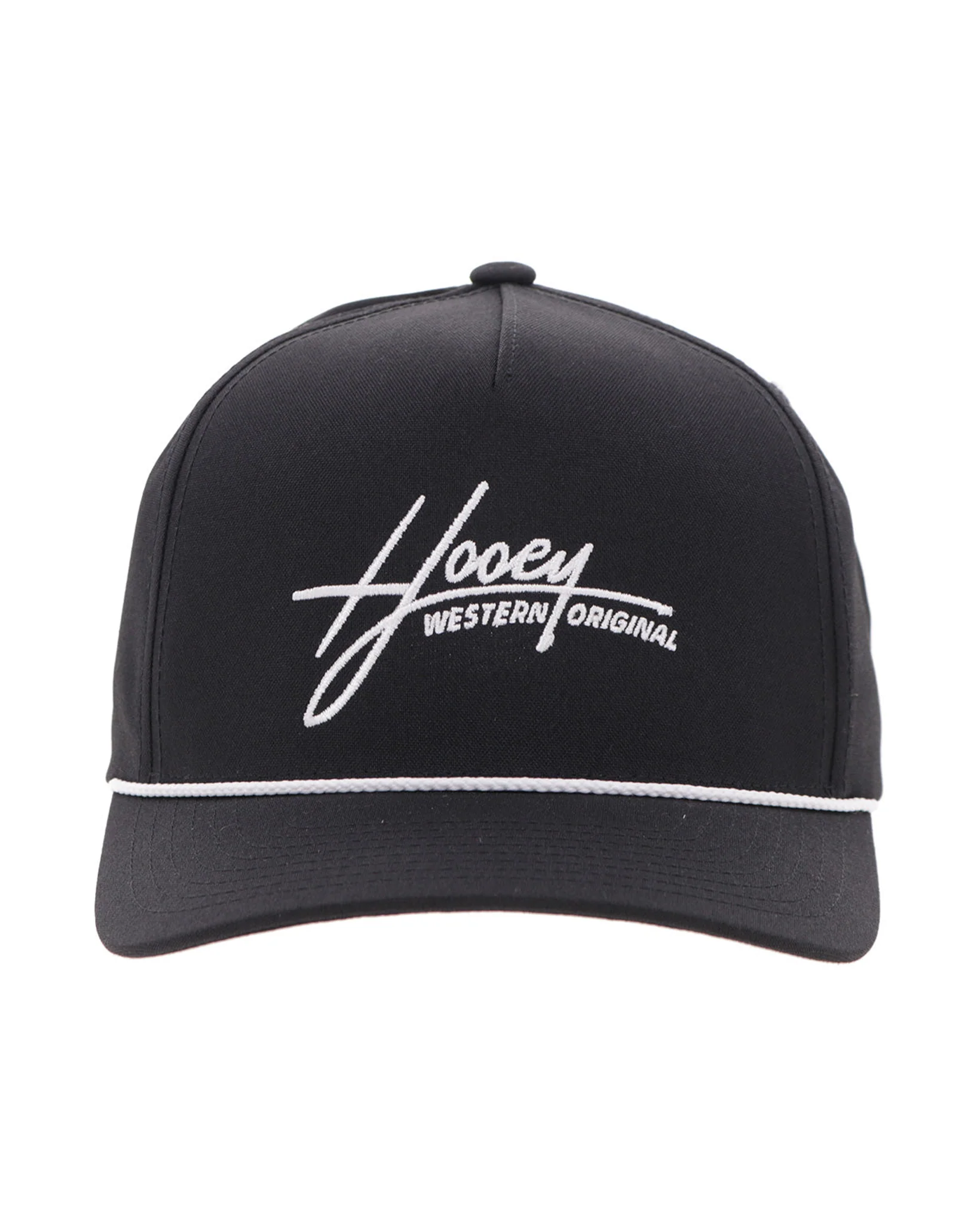 Mark Out Black 5-Panel Trucker With White Stitching - 2601T-Bk - Image 3